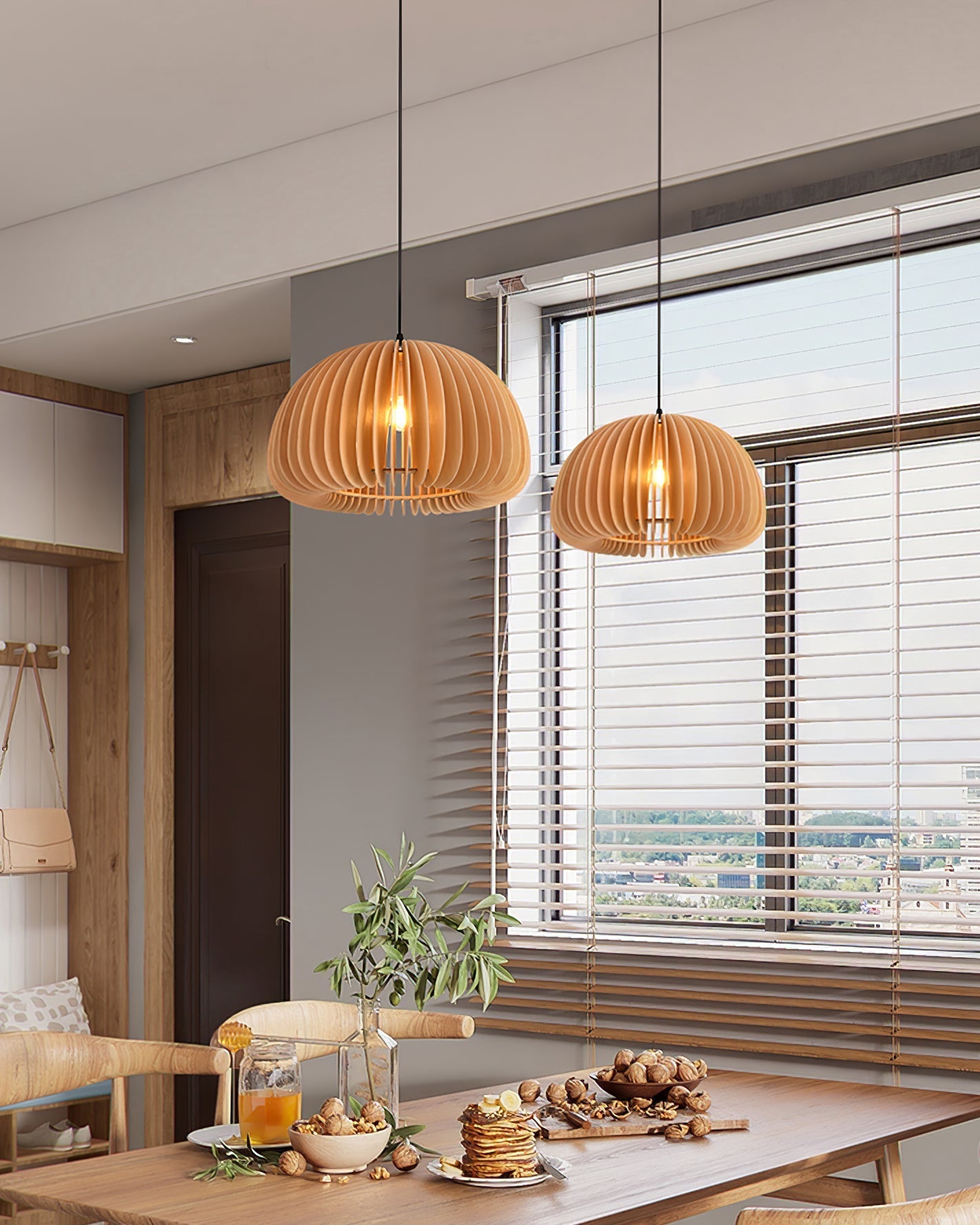 Wooden Pumpkin Pendant Lamp - Blowlighting