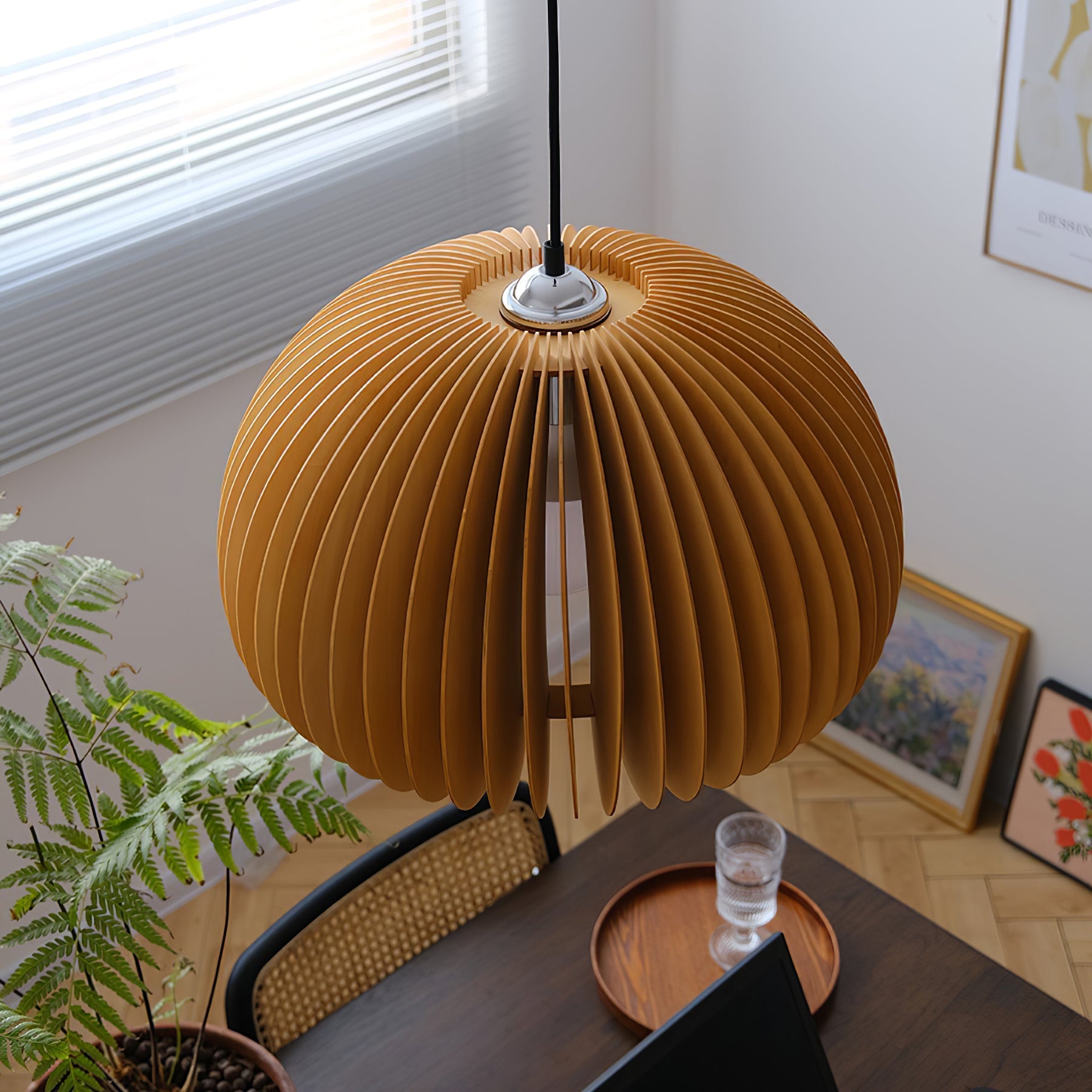 Wooden Pumpkin Pendant Lamp - Blowlighting
