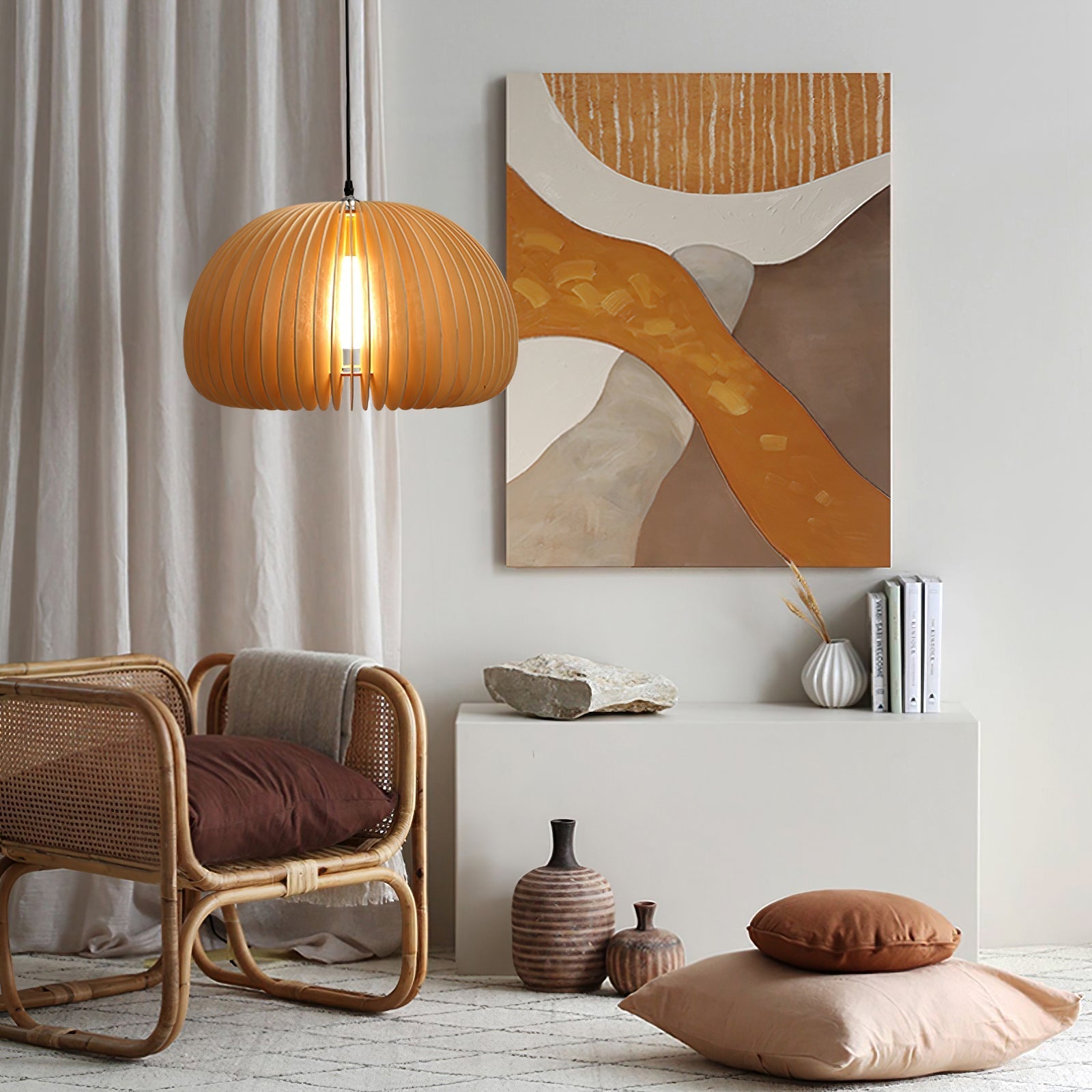 Wooden Pumpkin Pendant Lamp - Blowlighting
