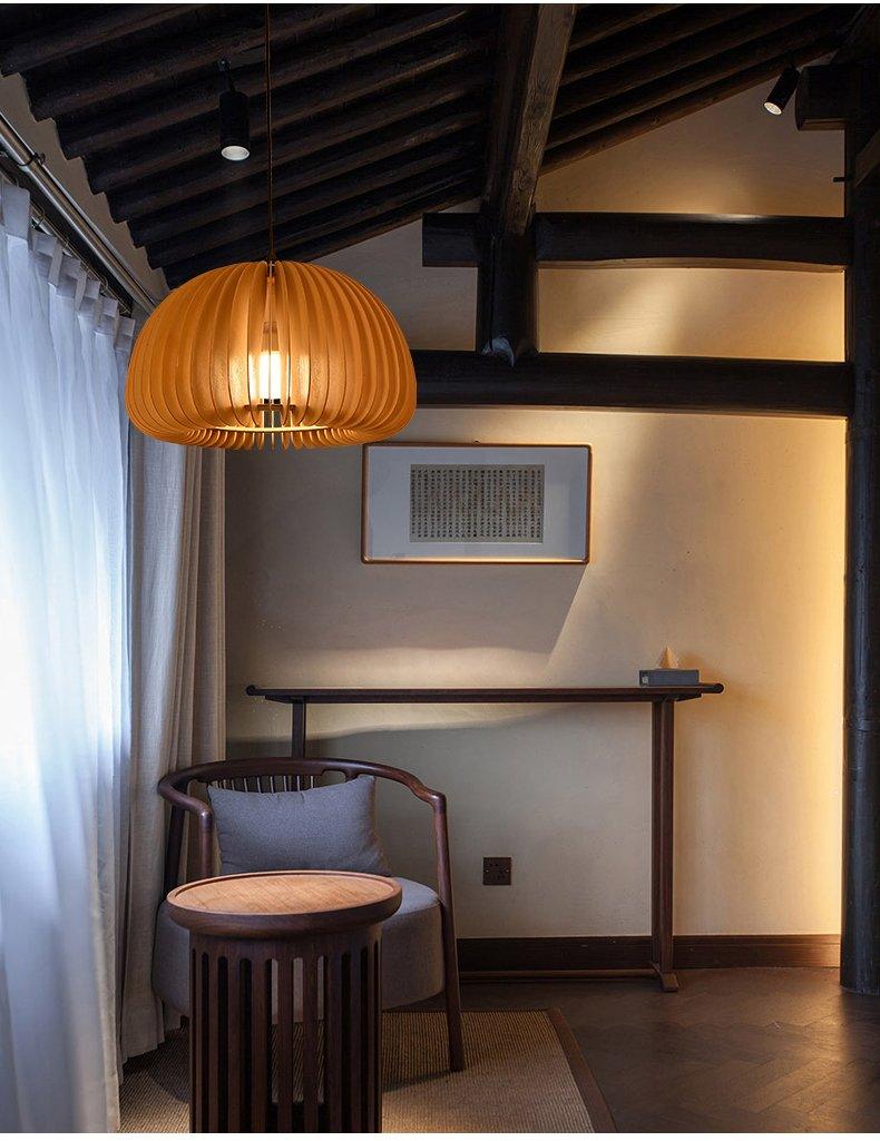 Wooden Pumpkin Pendant Lamp - Blowlighting