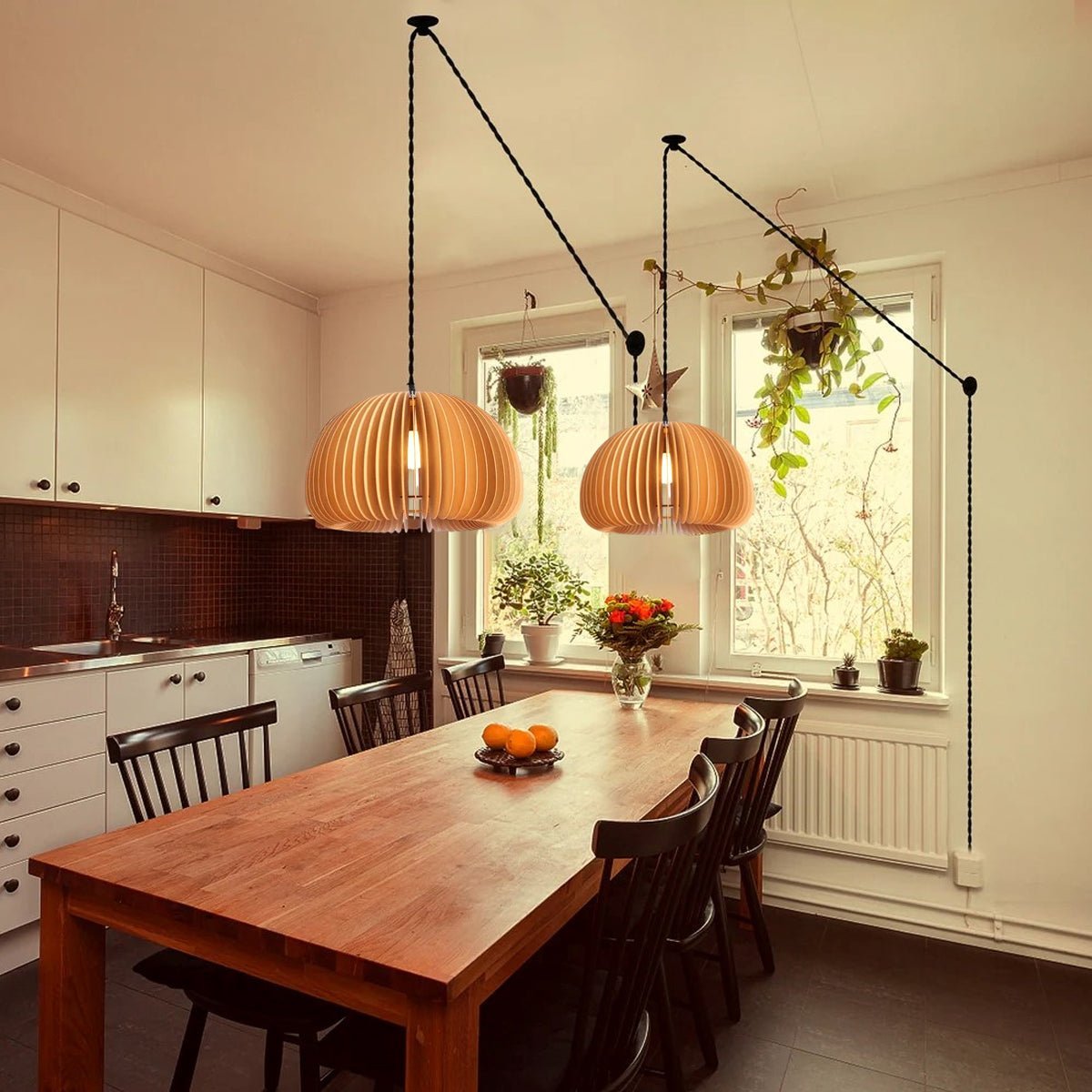 Wooden Pumpkin Swag Lights - Blowlighting