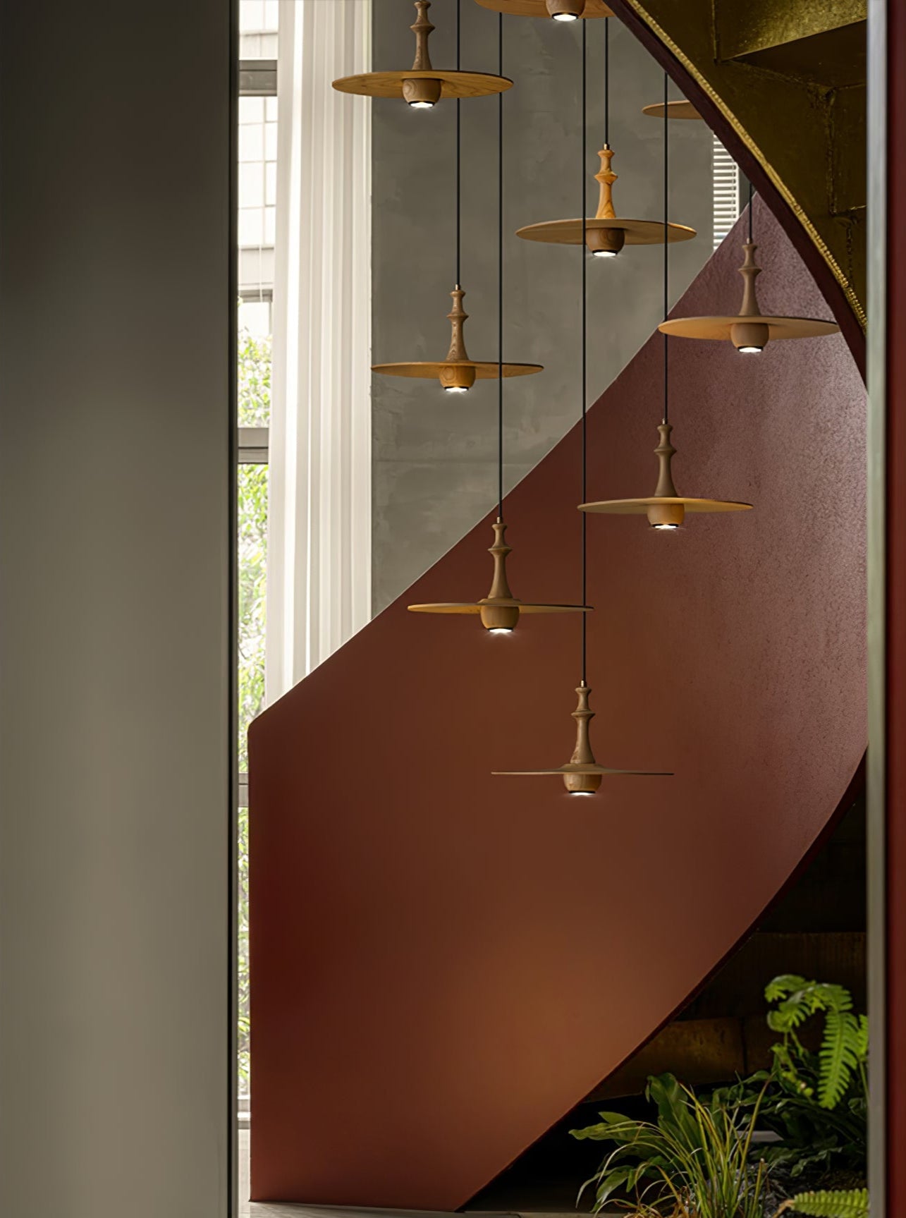 Wooden Spin Pendant Light - Blowlighting