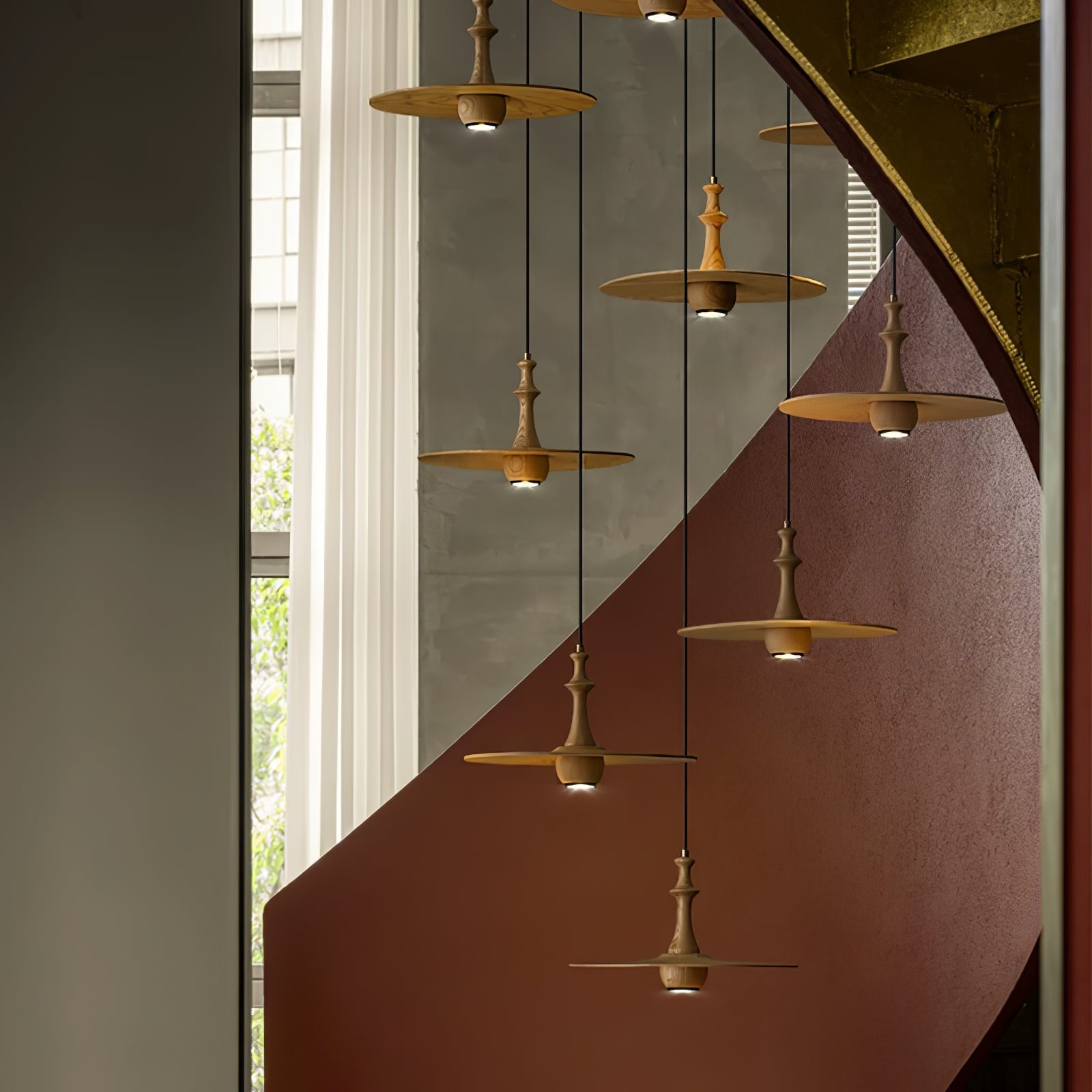 Wooden Spin Pendant Light - Blowlighting