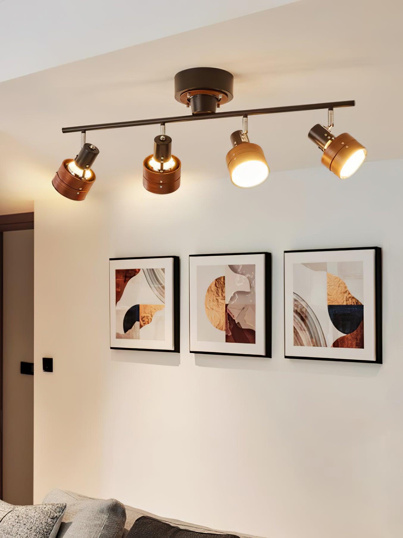Wooden Adjustable Spot Ceiling Lamp - Blowlighting