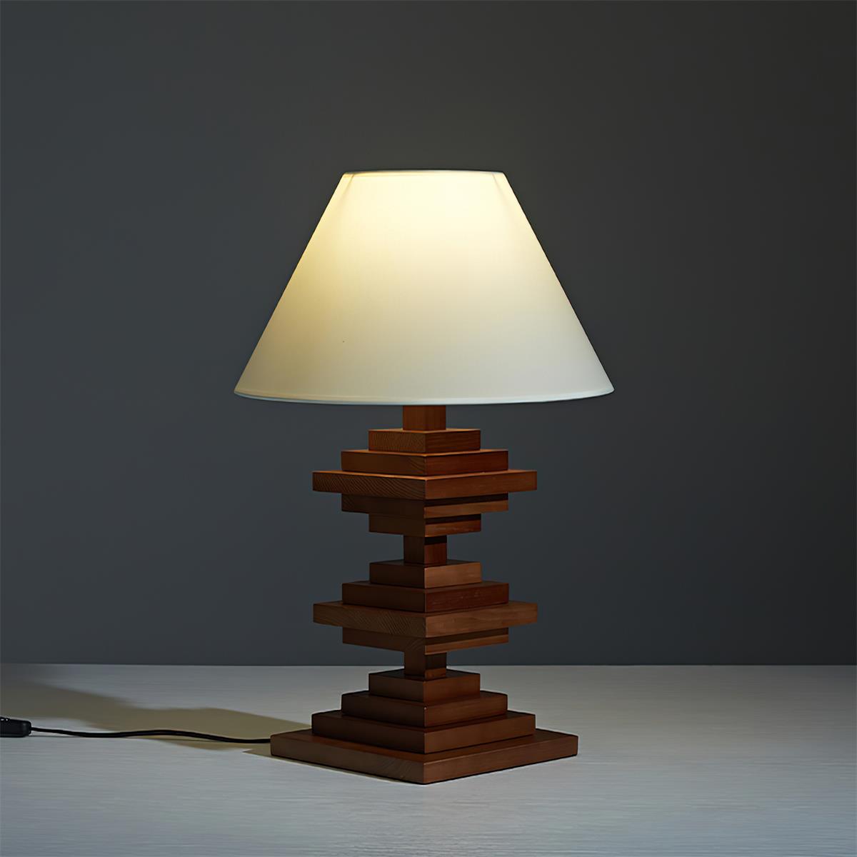 Wooden Tower Minimalist Wood Table Light