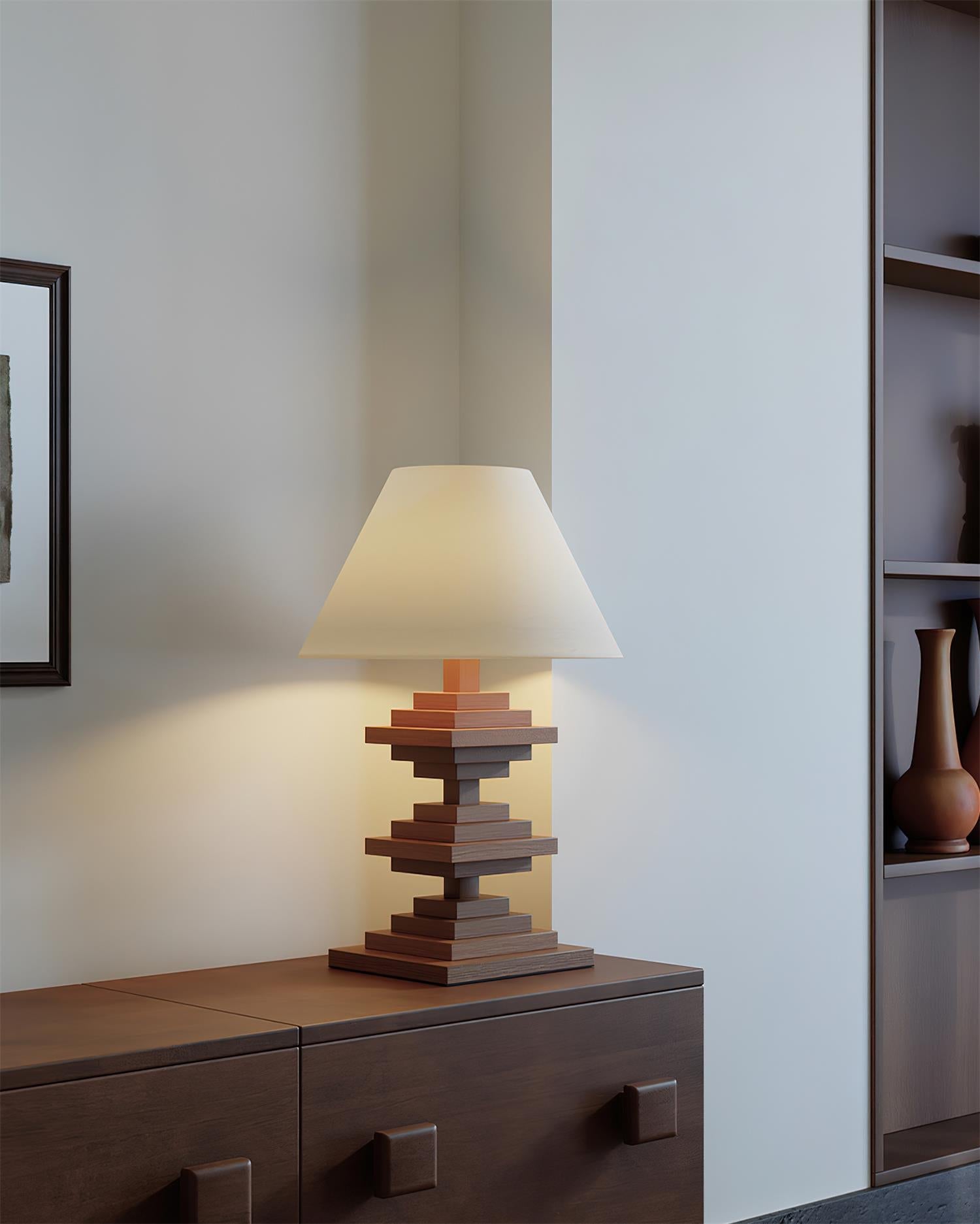 Wooden Tower Minimalist Wood Table Light