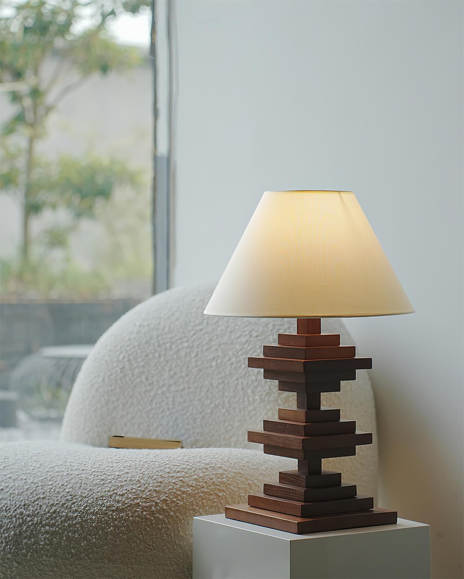 Wooden Tower Minimalist Wood Table Light