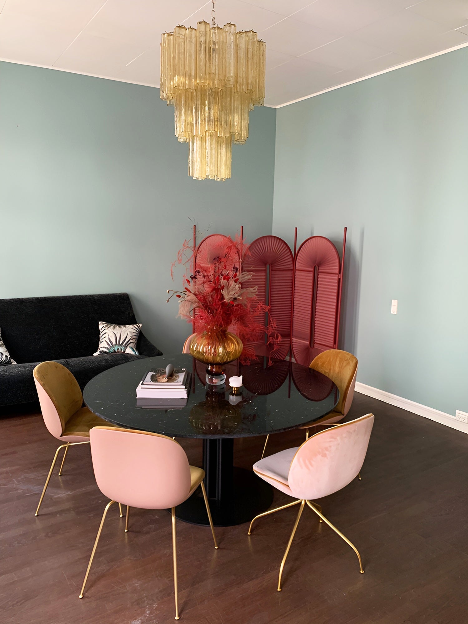 Aurora Chandelier Yellow Glass Tube Tiered Warm - Blowlighting
