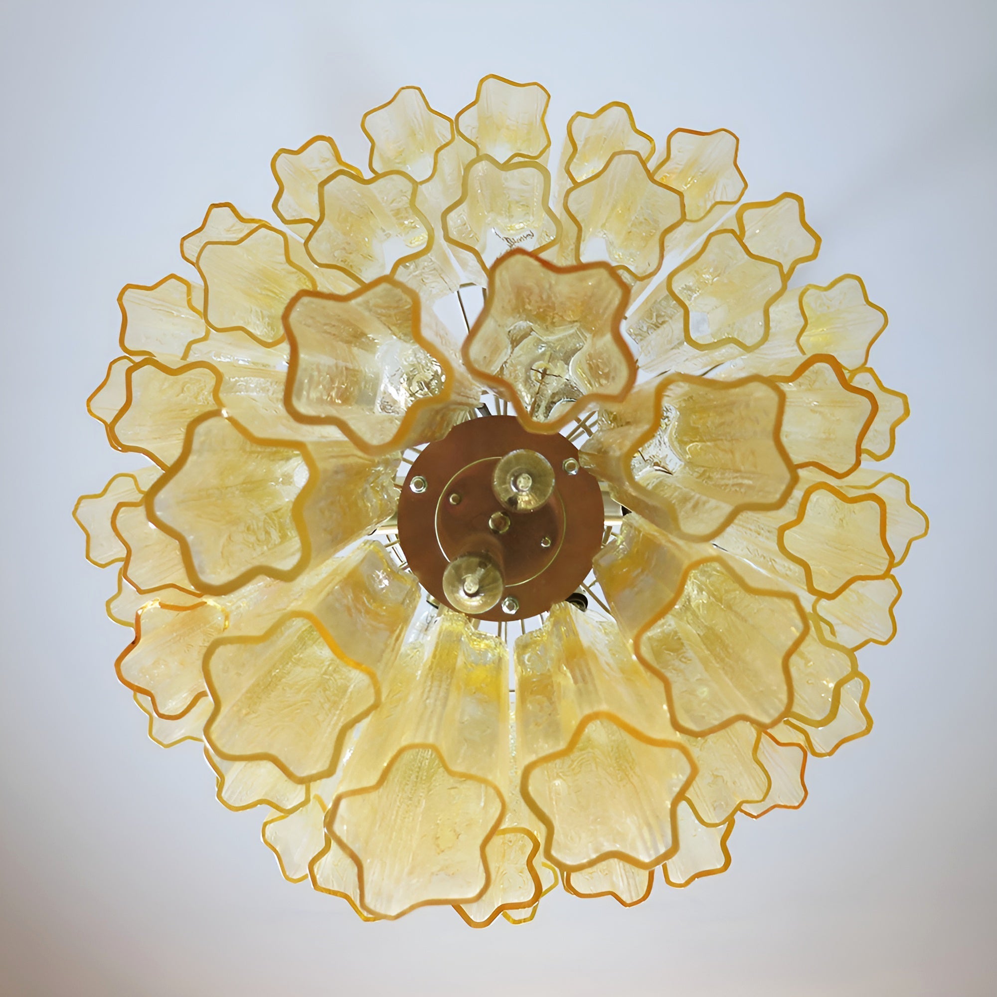 Aurora Chandelier Yellow Glass Tube Tiered Warm - Blowlighting