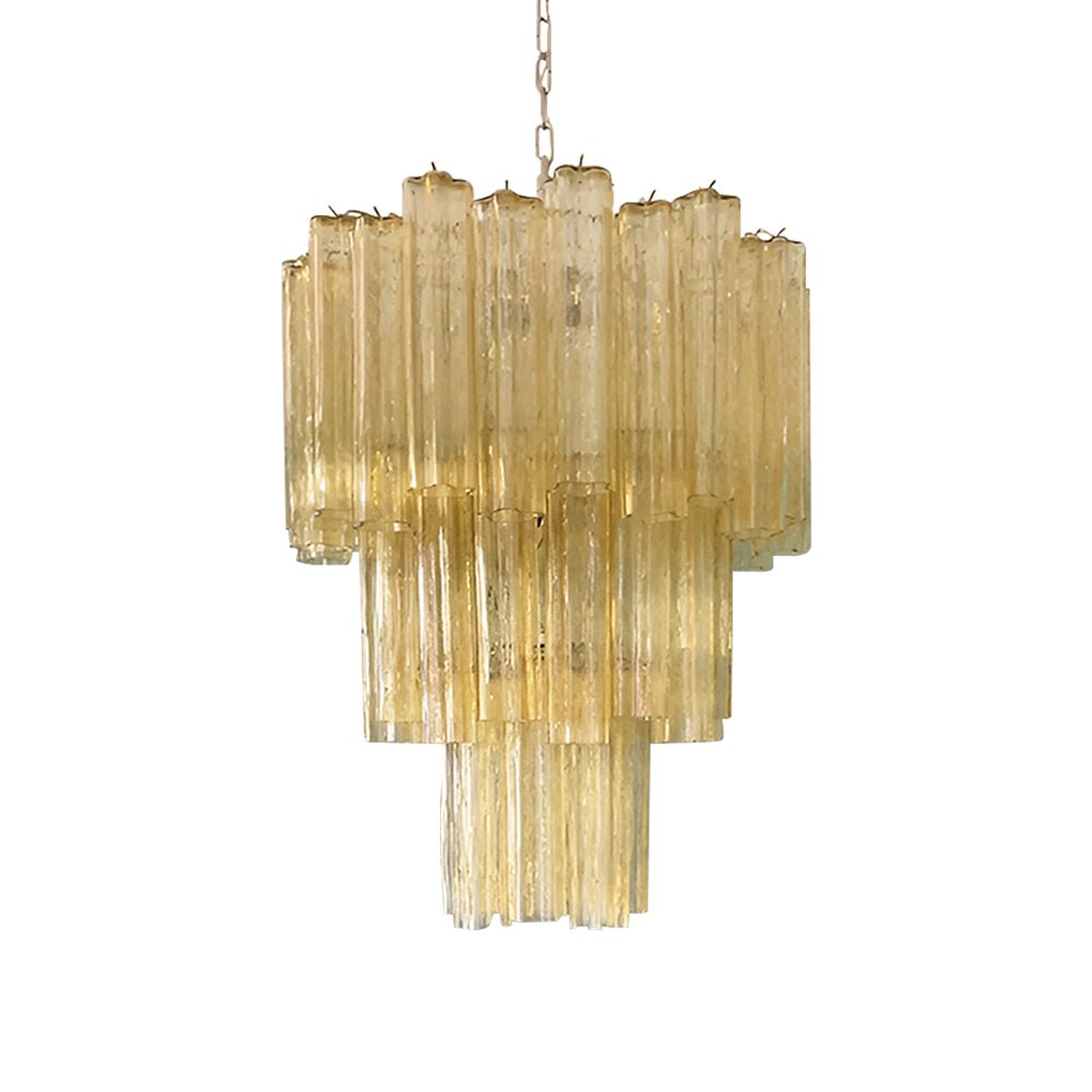 Aurora Chandelier Yellow Glass Tube Tiered Warm - Blowlighting