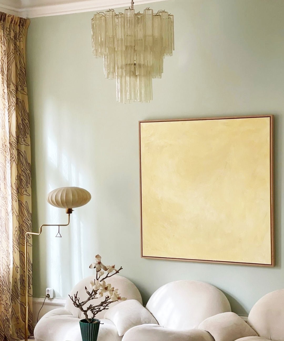 Aurora Chandelier Yellow Glass Tube Tiered Warm - Blowlighting