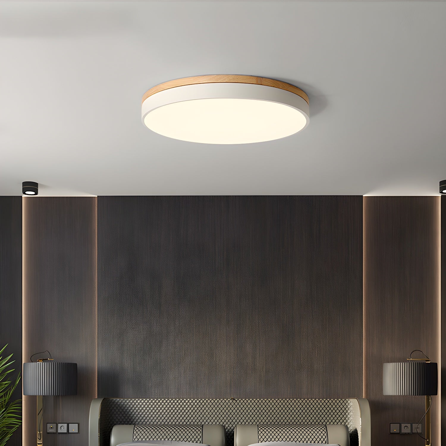 Zara Circular Wood Ceiling Lamp - Blowlighting