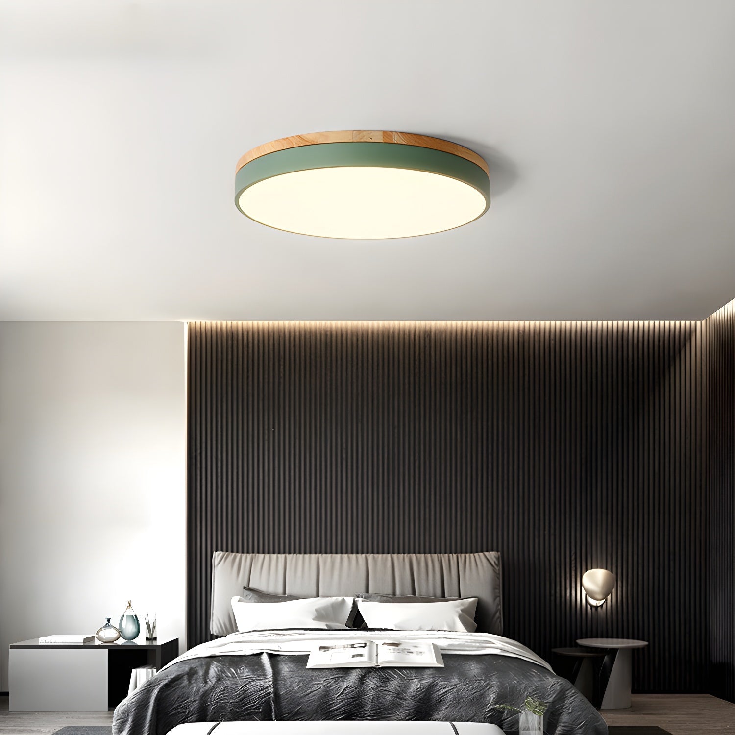 Zara Circular Wood Ceiling Lamp - Blowlighting