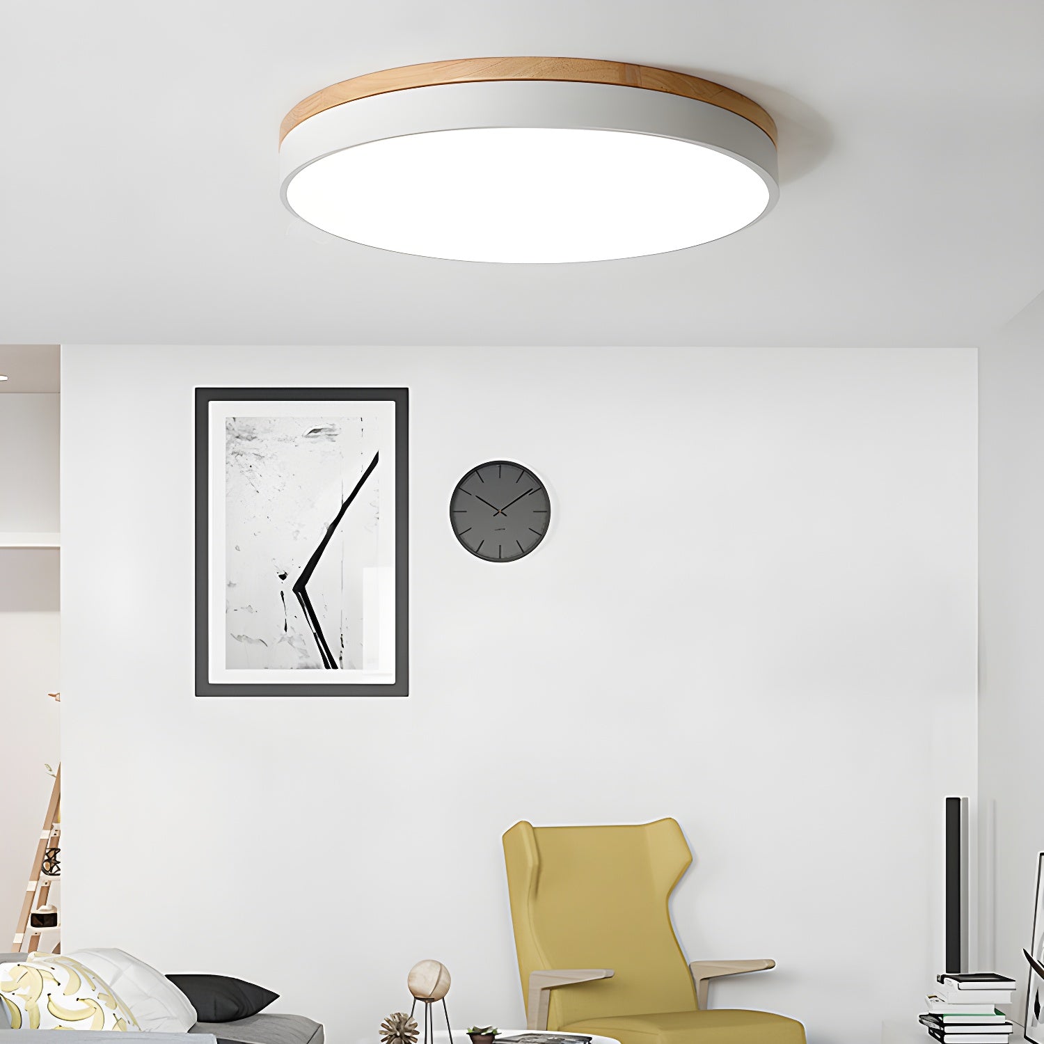 Zara Circular Wood Ceiling Lamp - Blowlighting