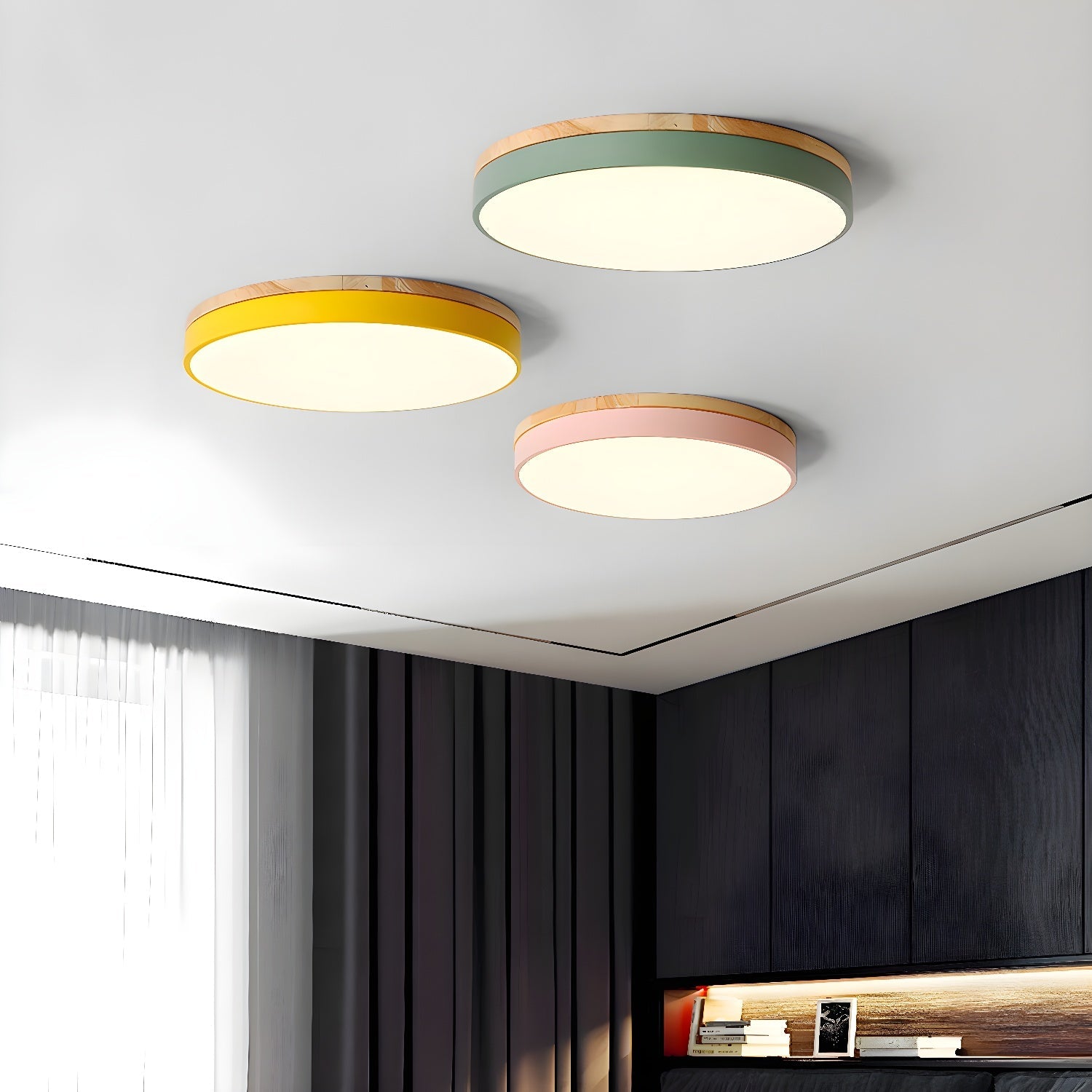 Zara Circular Wood Ceiling Lamp - Blowlighting
