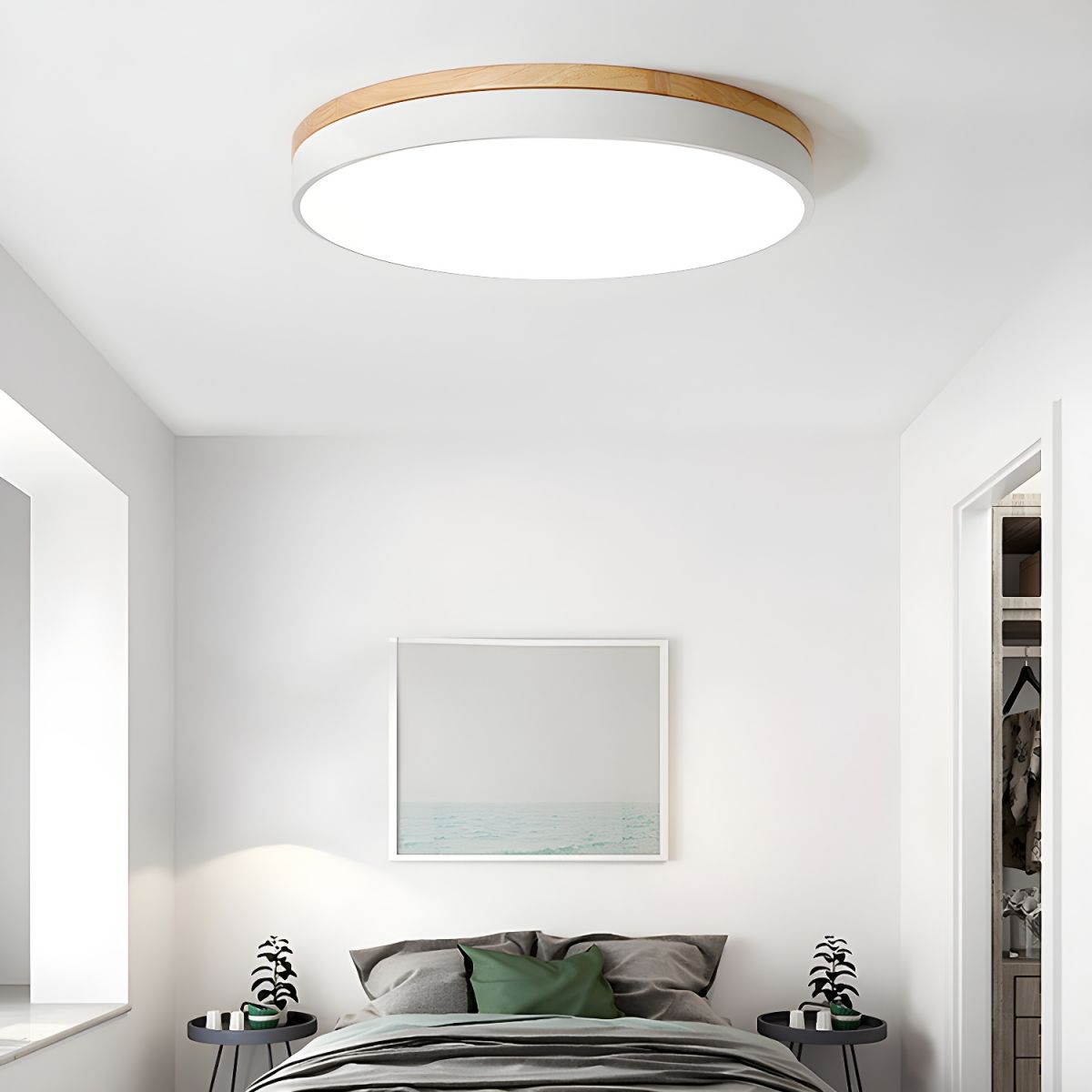 Zara Circular Wood Ceiling Lamp - Blowlighting