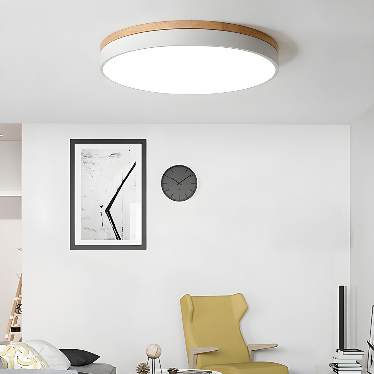 Zara Circular Wood Ceiling Lamp - Blowlighting