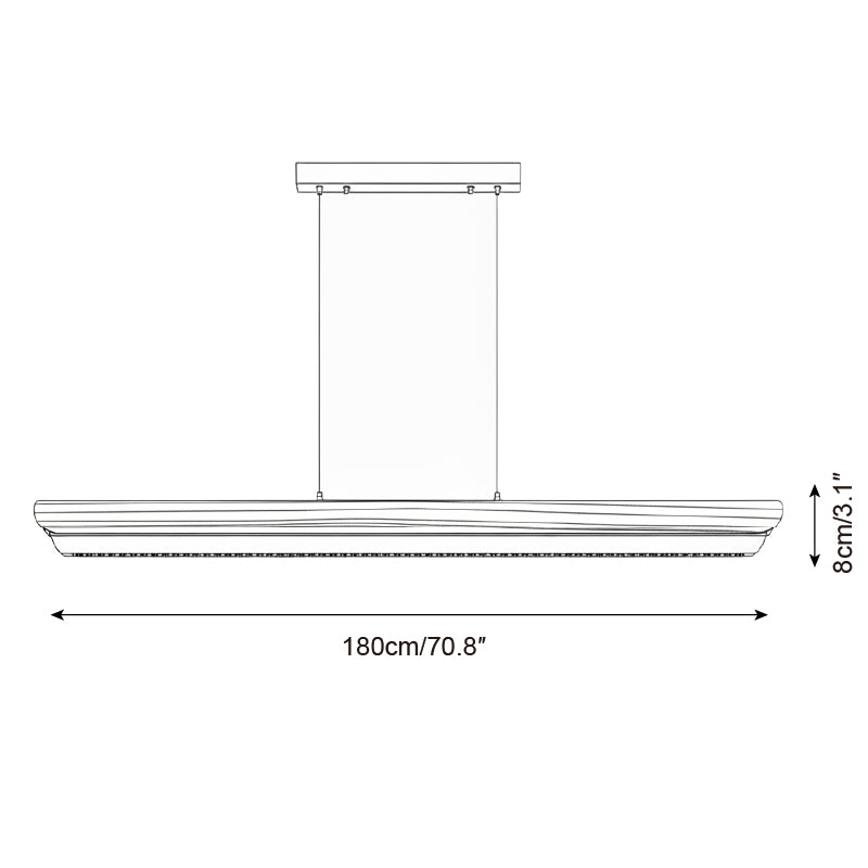 Zenith Minimalist Wood Beam Chandelier