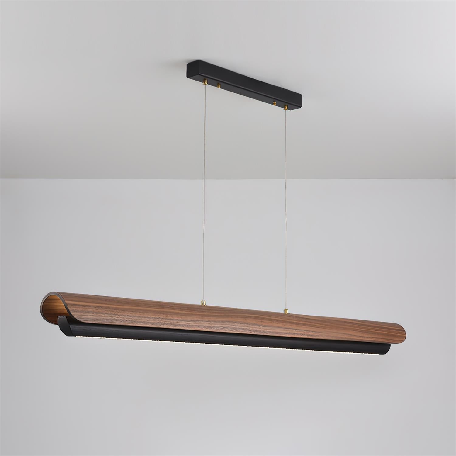Zenith Minimalist Wood Beam Chandelier