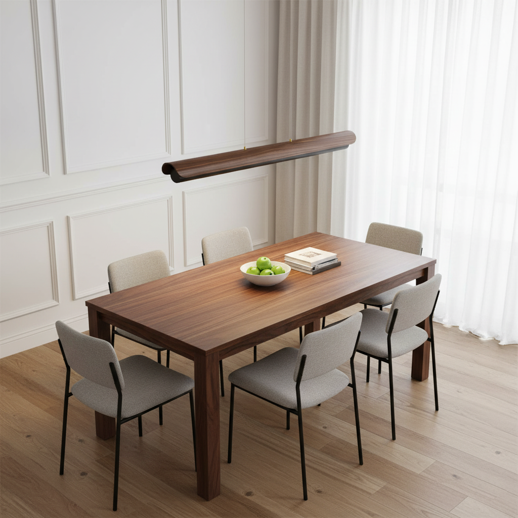 Zenith Minimalist Wood Beam Chandelier