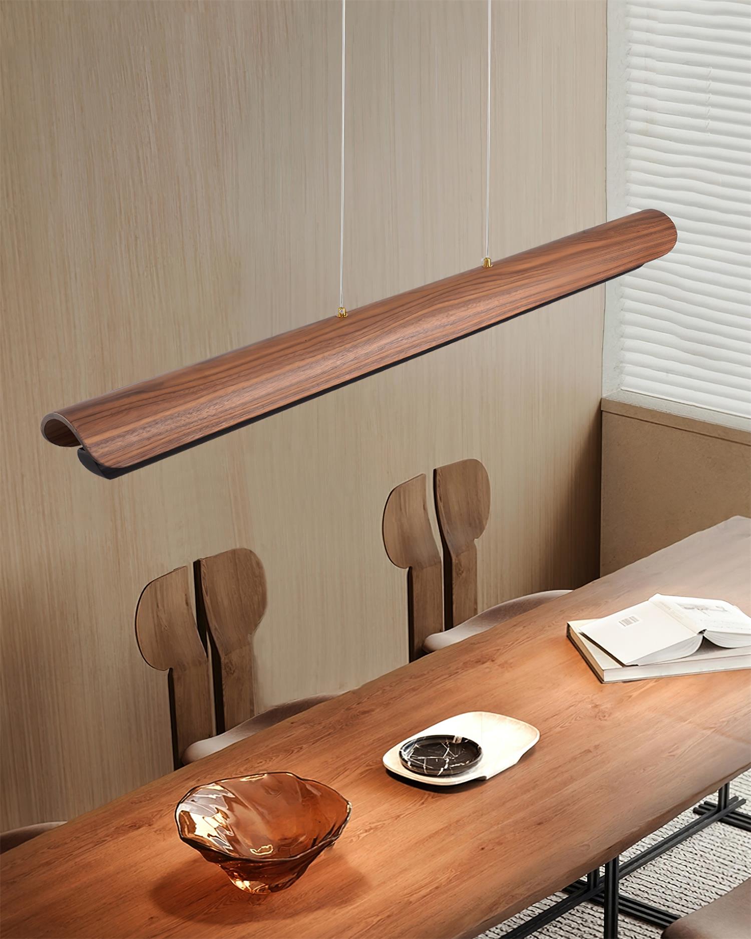 Zenith Minimalist Wood Beam Chandelier