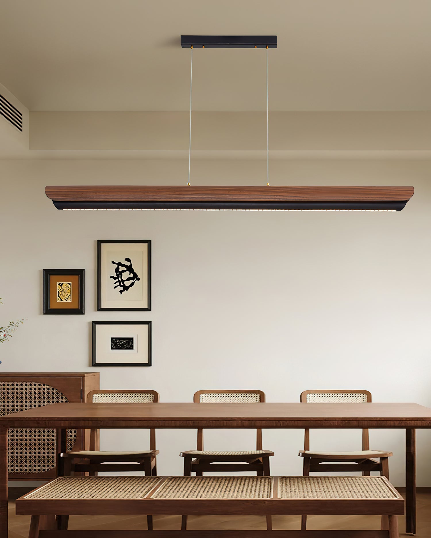 Zenith Minimalist Wood Beam Chandelier