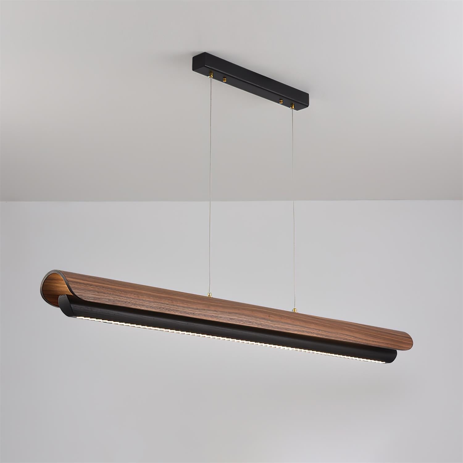 Zenith Minimalist Wood Beam Chandelier