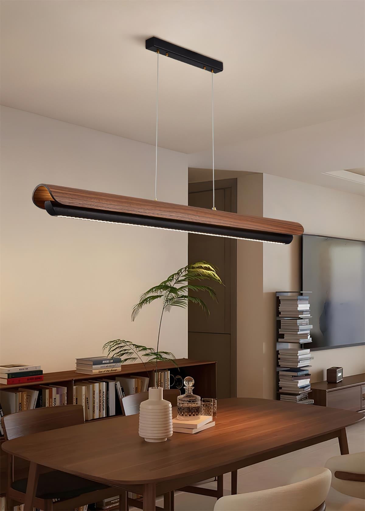 Zenith Minimalist Wood Beam Chandelier