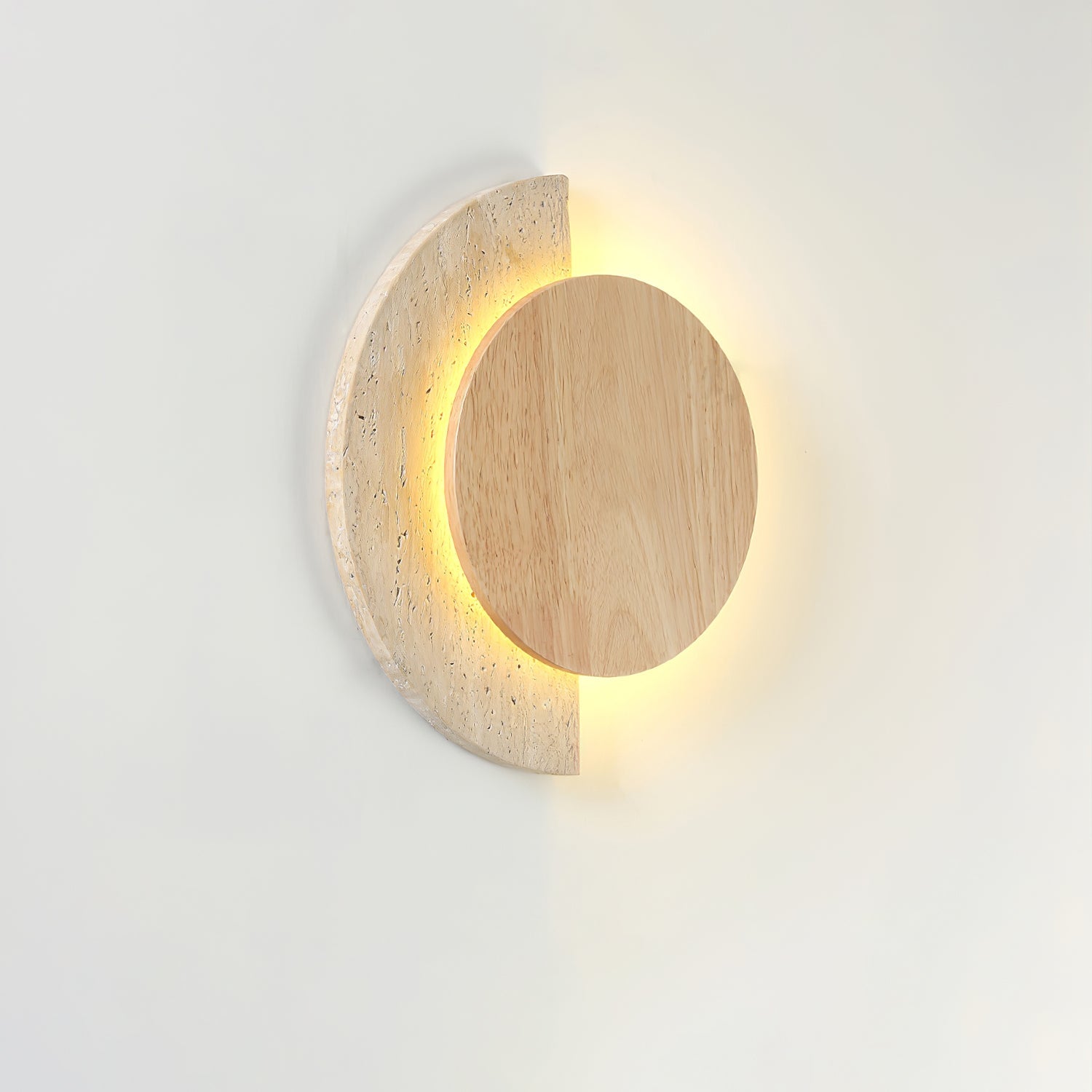 Coraeen Half-Moon Travertine Wall Light - Blowlighting