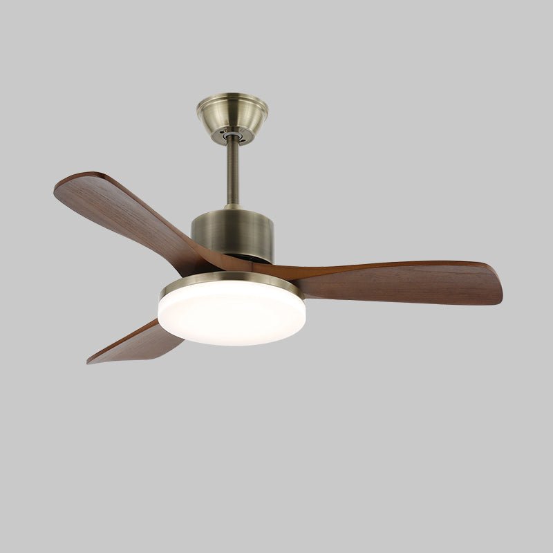 Elara Minimalist Silver Wood Ceiling Fan Light - Blowlighting