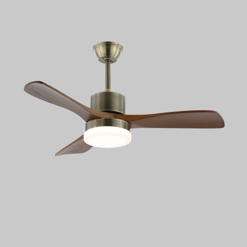 Elara Minimalist Silver Wood Ceiling Fan Light - Blowlighting
