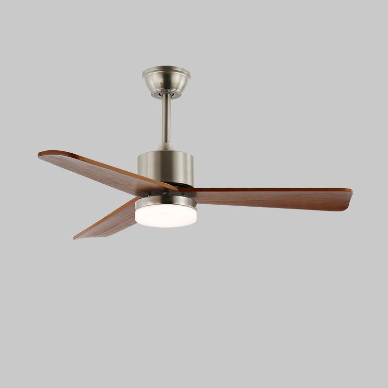 Elara Minimalist Silver Wood Ceiling Fan Light - Blowlighting