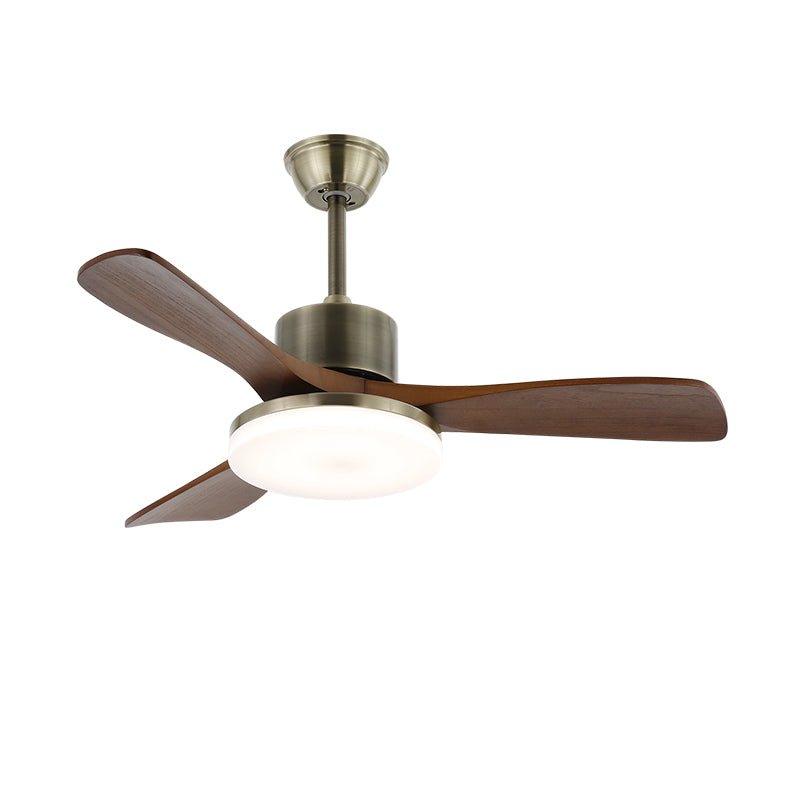 Elara Minimalist Silver Wood Ceiling Fan Light - Blowlighting