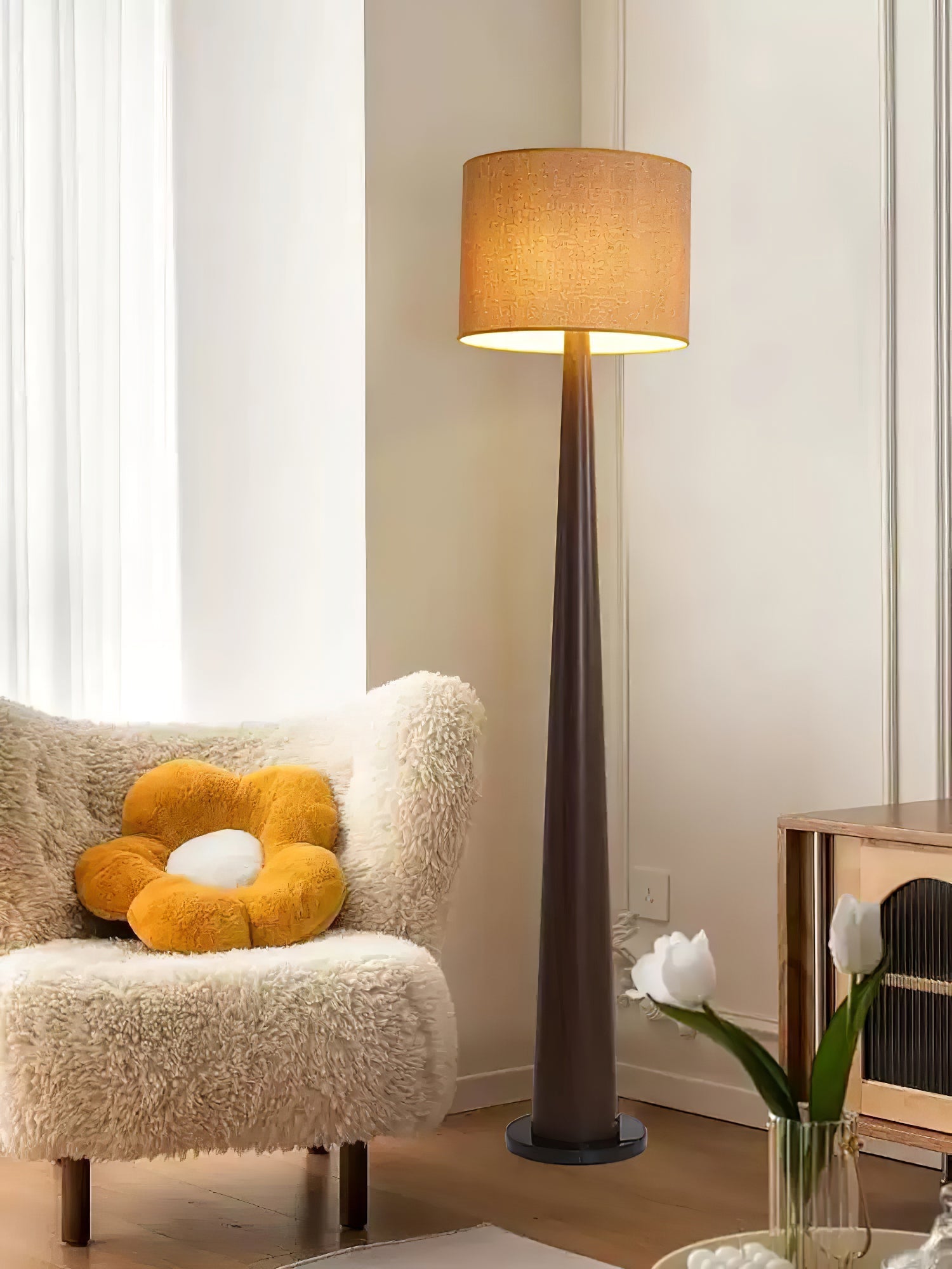 Ersilir Cylindrical Wood Floor Lamp - Blowlighting