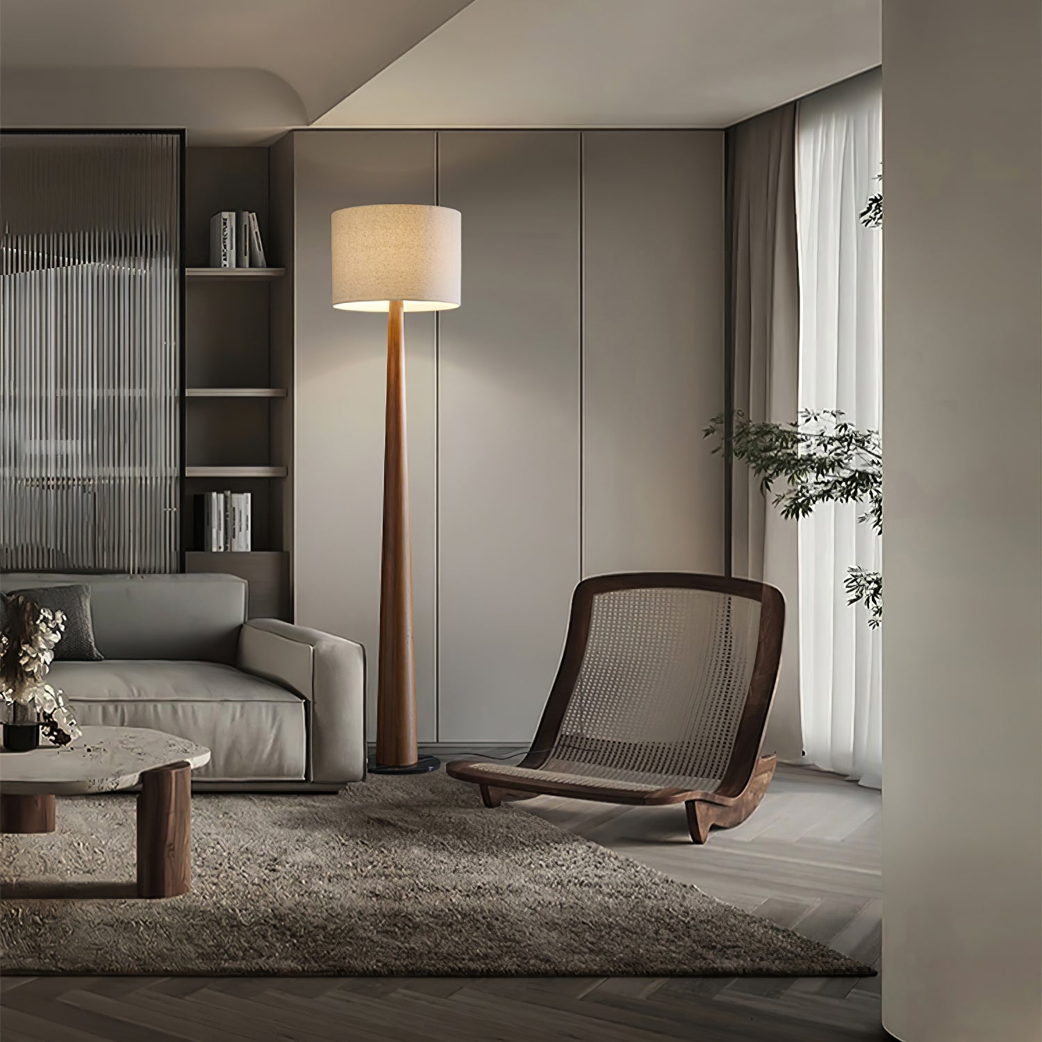 Ersilir Cylindrical Wood Floor Lamp - Blowlighting