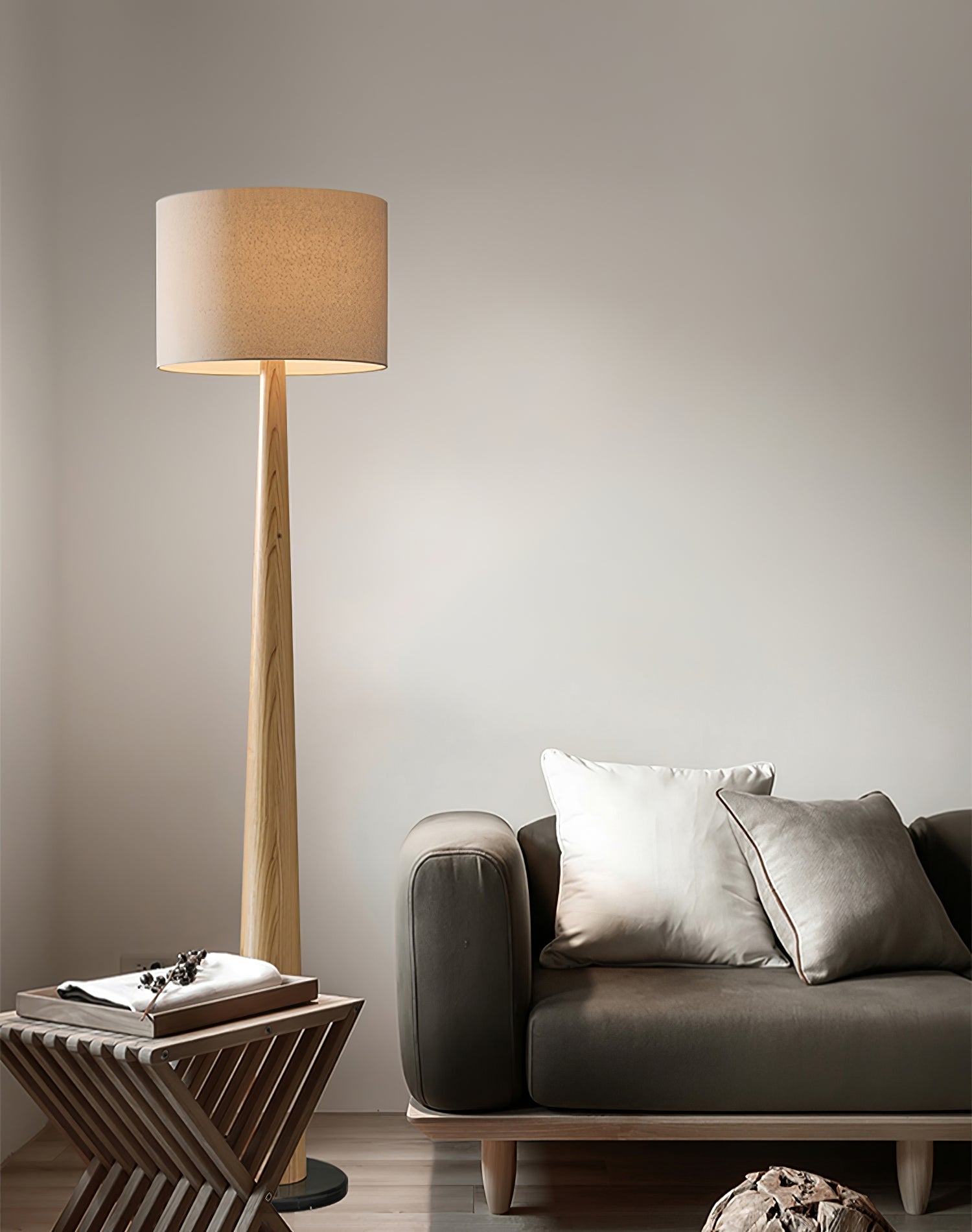 Ersilir Cylindrical Wood Floor Lamp - Blowlighting