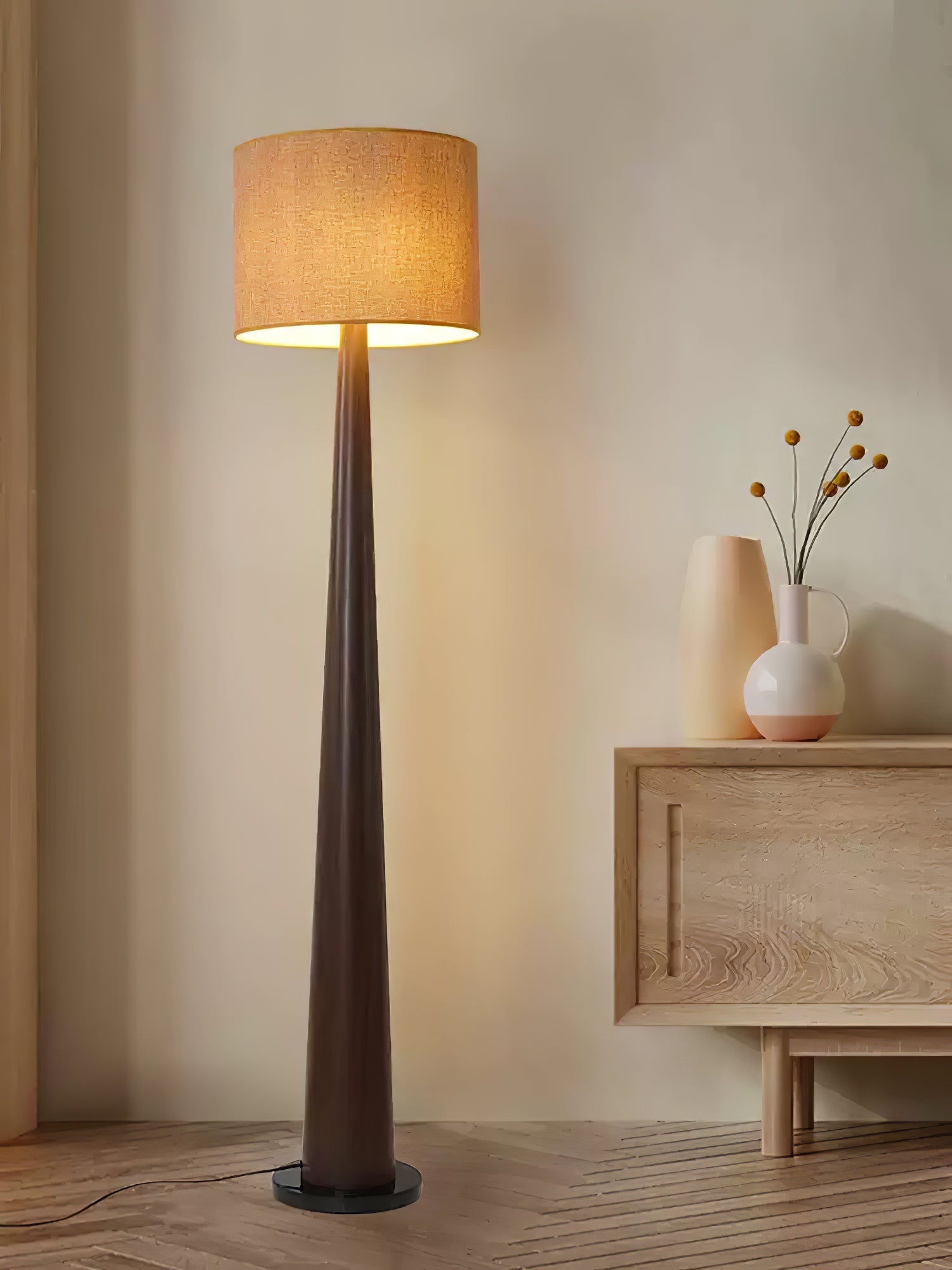 Ersilir Cylindrical Wood Floor Lamp - Blowlighting