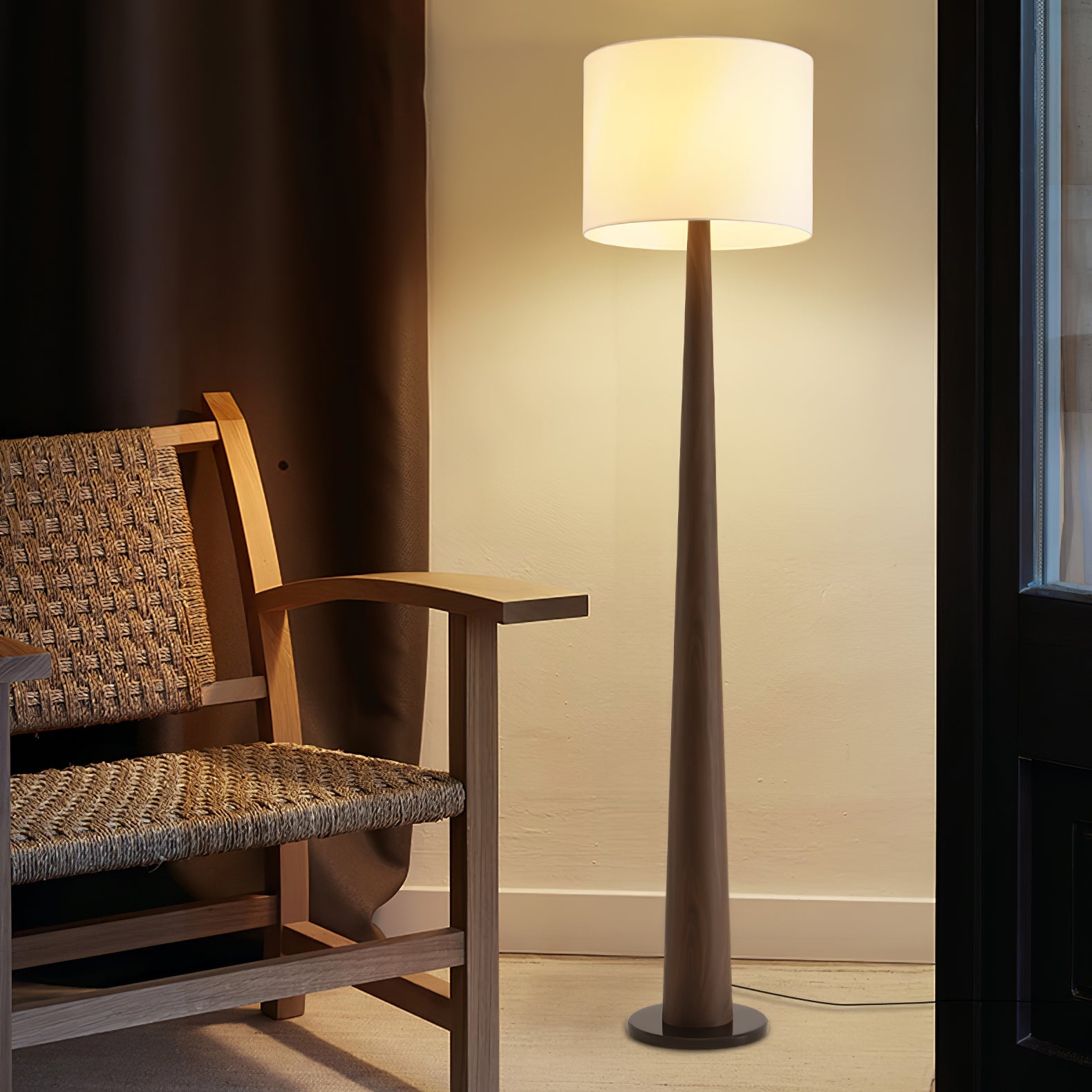 Ersilir Cylindrical Wood Floor Lamp - Blowlighting