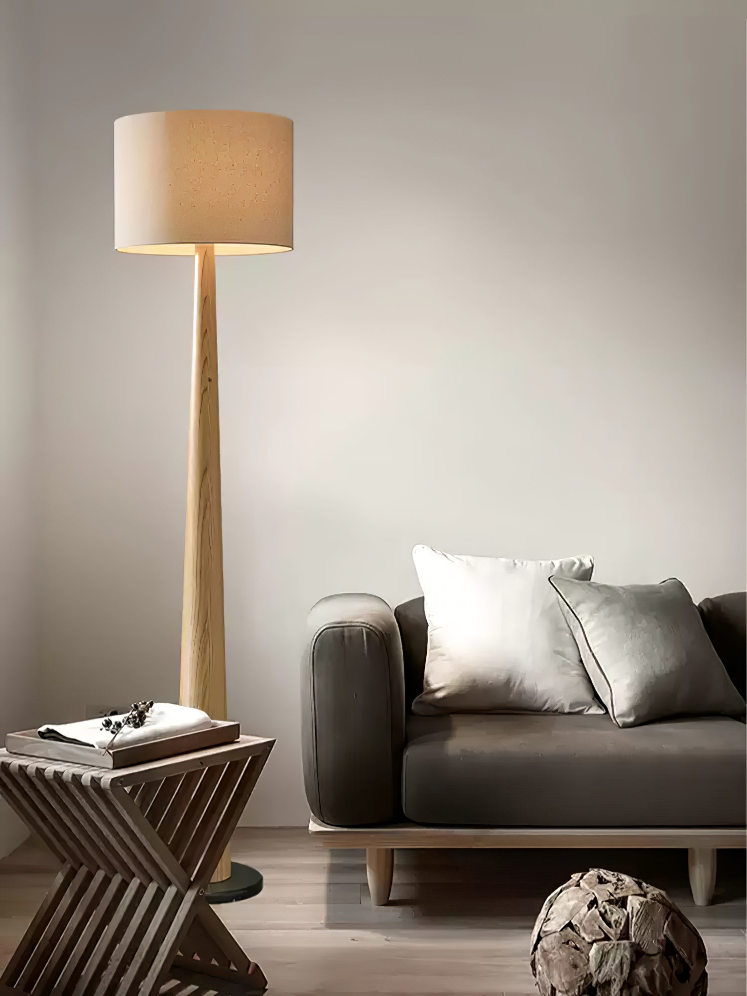 Ersilir Cylindrical Wood Floor Lamp - Blowlighting