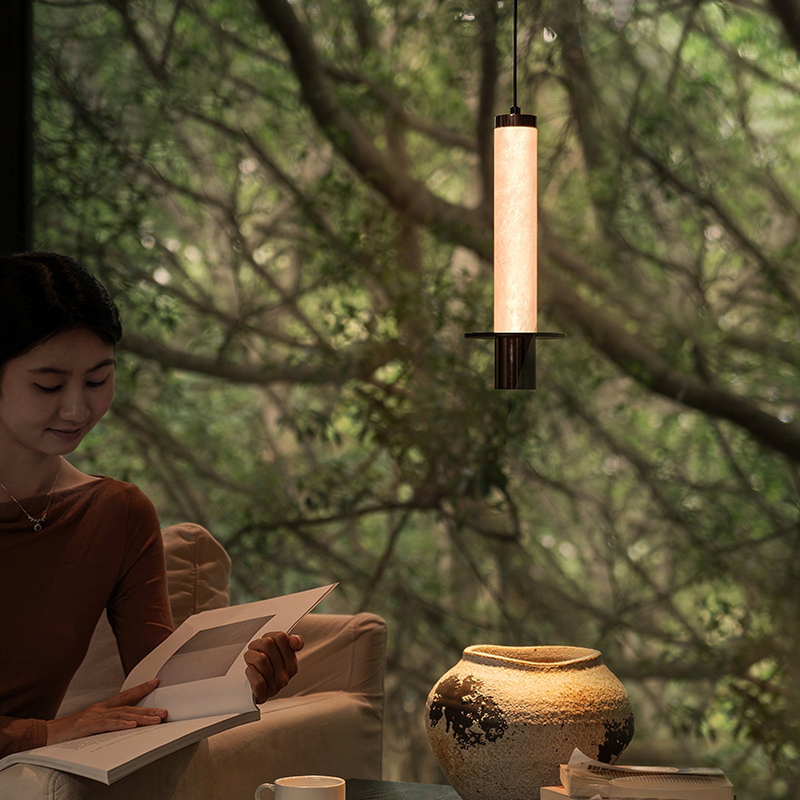 Zigrina Scandinavian Alabaster Pendant Light