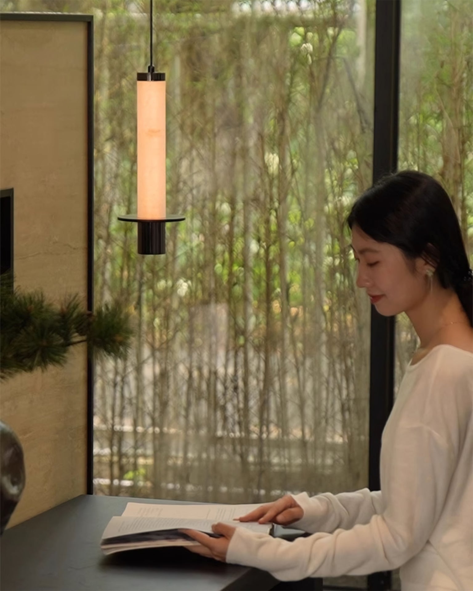 Zigrina Scandinavian Alabaster Pendant Light