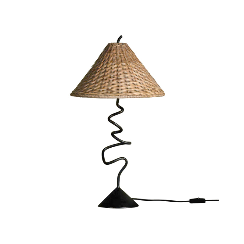 Zigzag Oriental Rattan Table Light