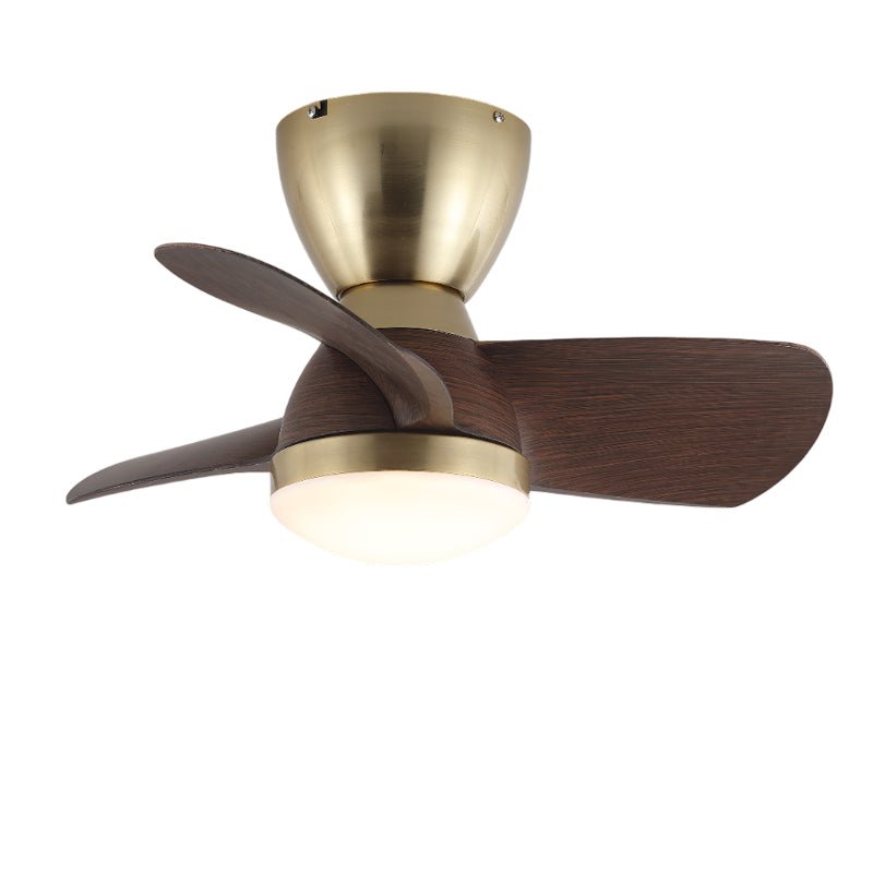 Elora Minimalist Brass Wood Ceiling Fan Light - Blowlighting