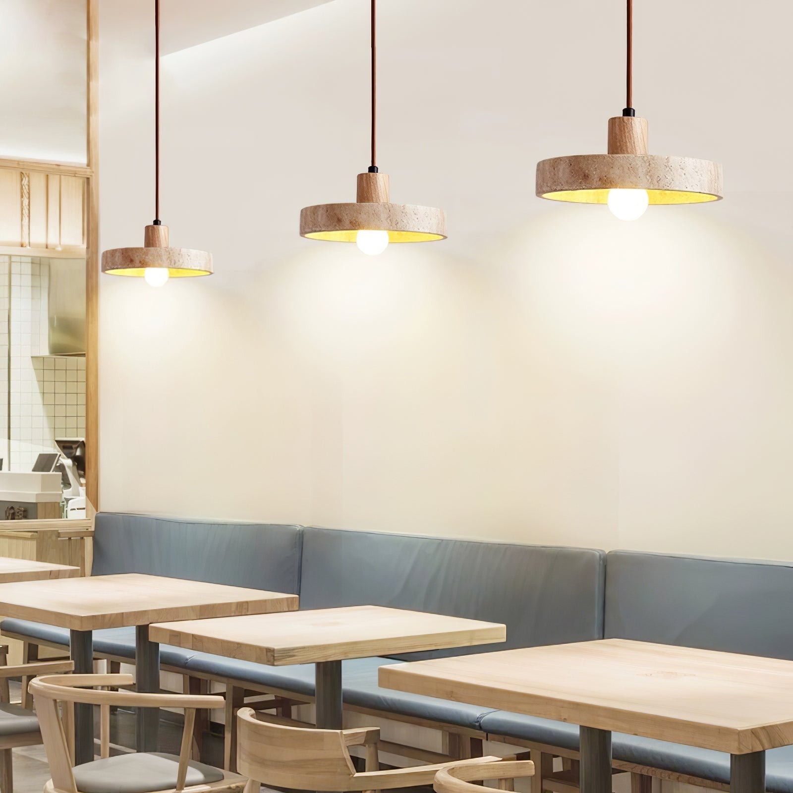 Evvynor Travertine Pendant Light - Blowlighting