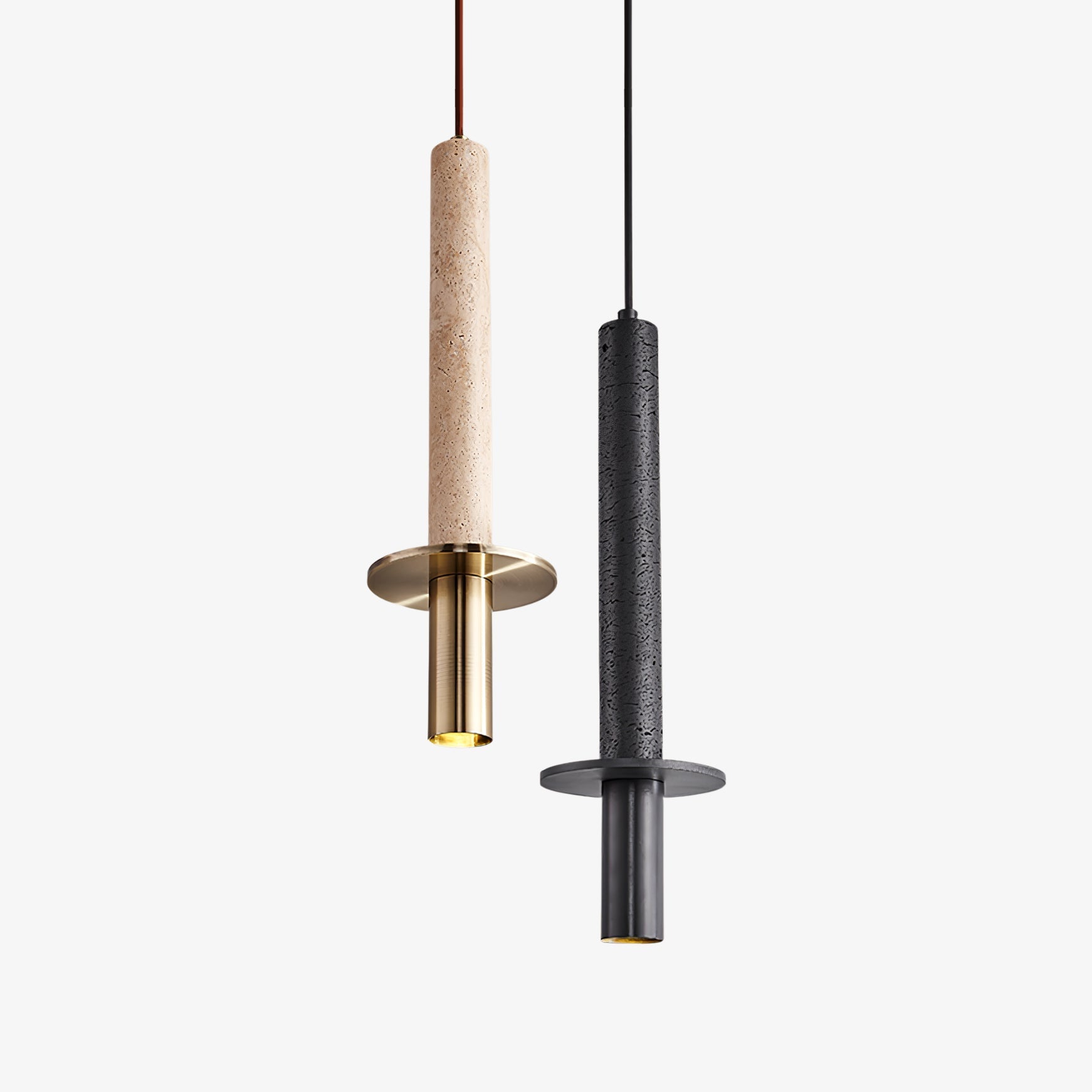 Avdoryra Dual Cylinder Travertine Pendant Light - Blowlighting