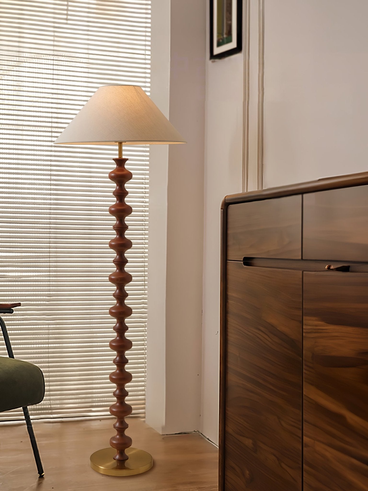Sculpted Rhythm Wood Floor Lamp - Blowlighting