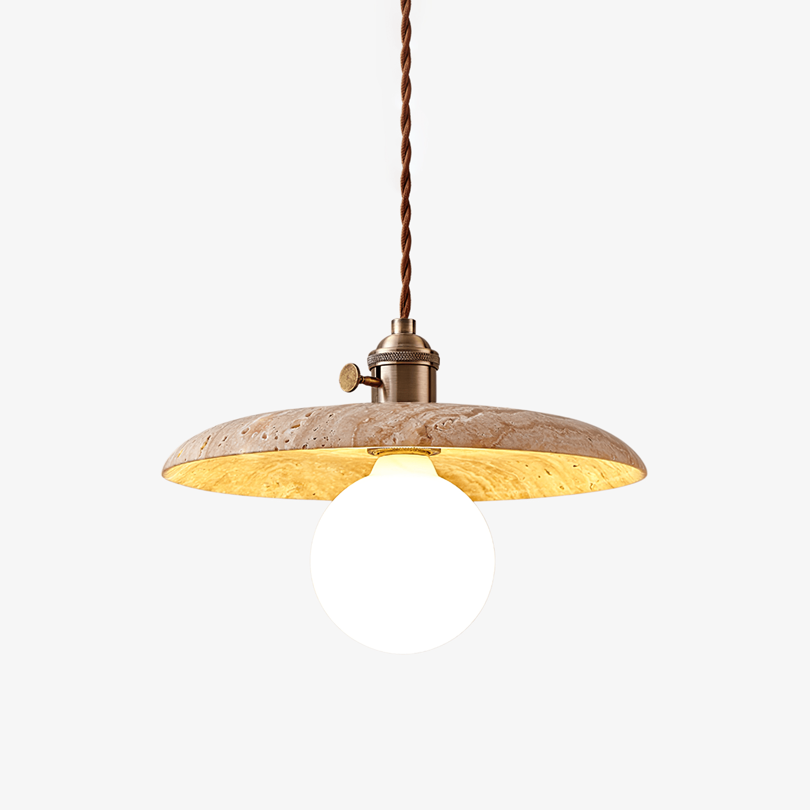 Nico Minimalist Travertine Pendant Light - Blowlighting