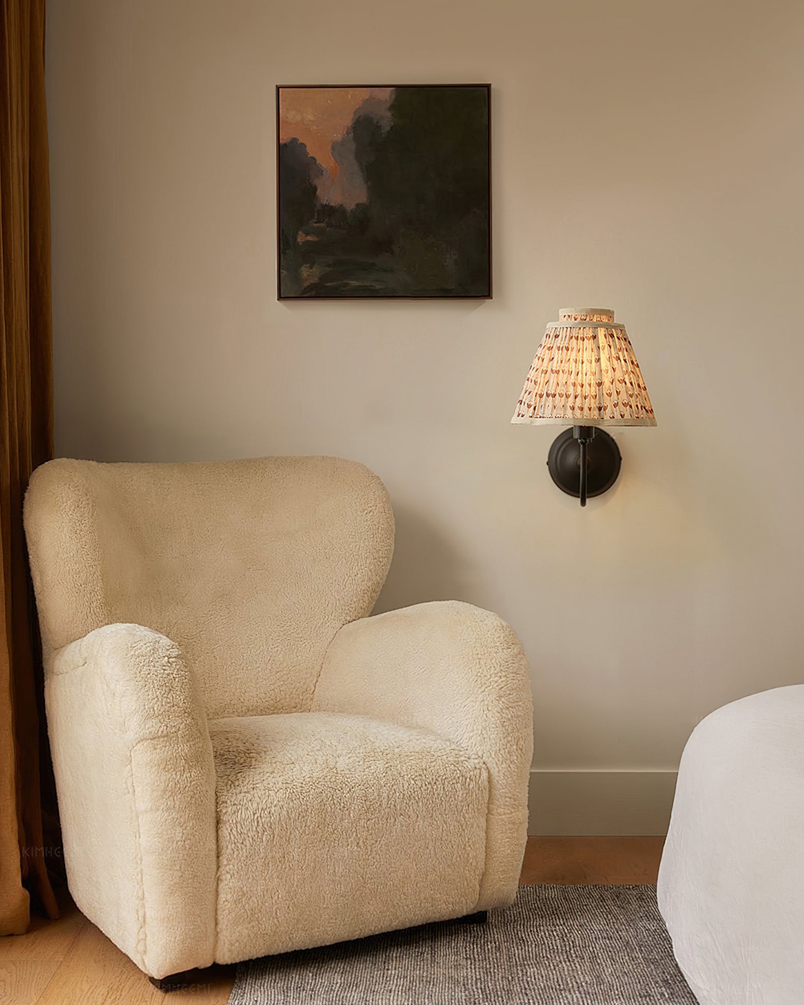 Elbow Rustic Fabric Wall Light