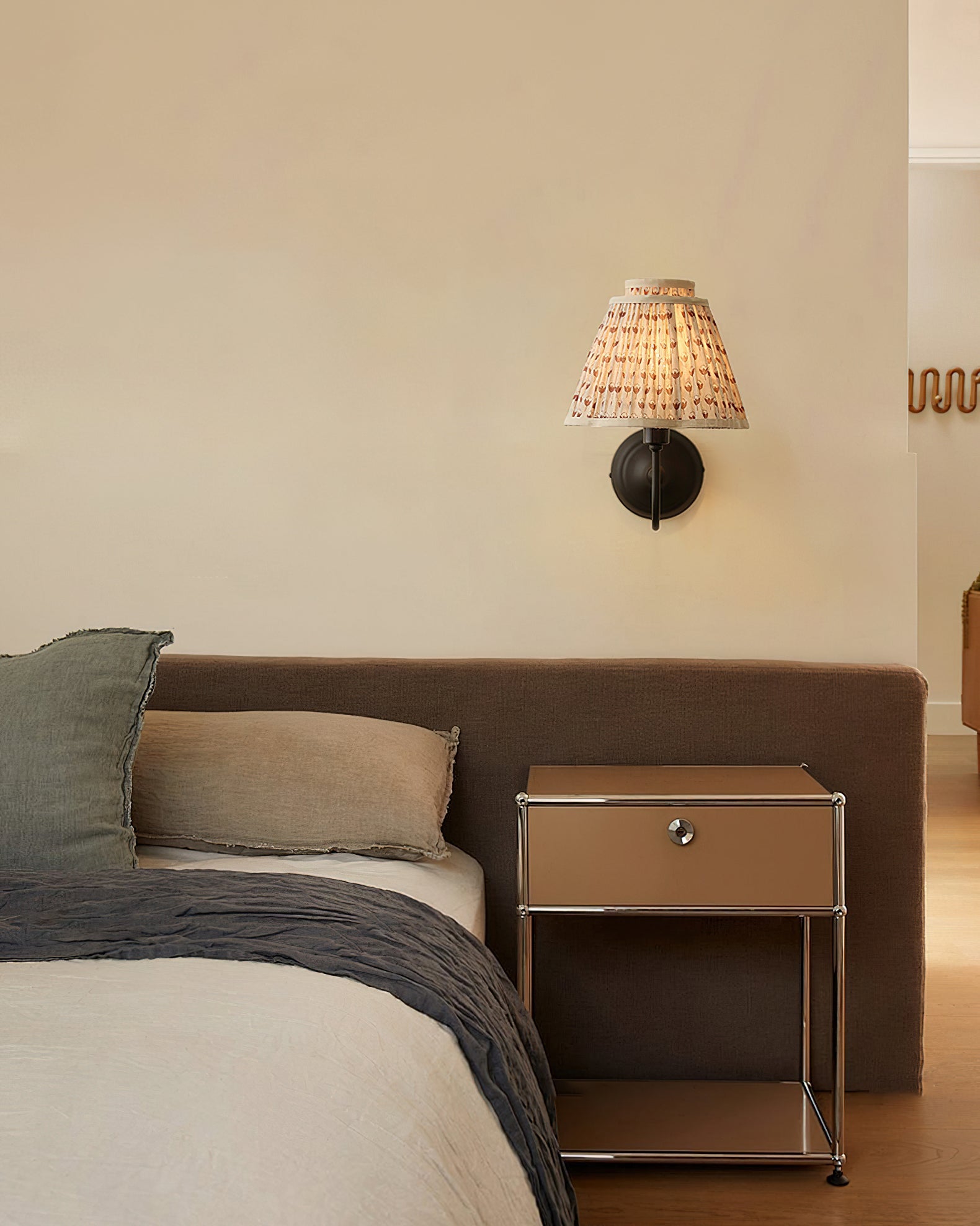 Elbow Rustic Fabric Wall Light