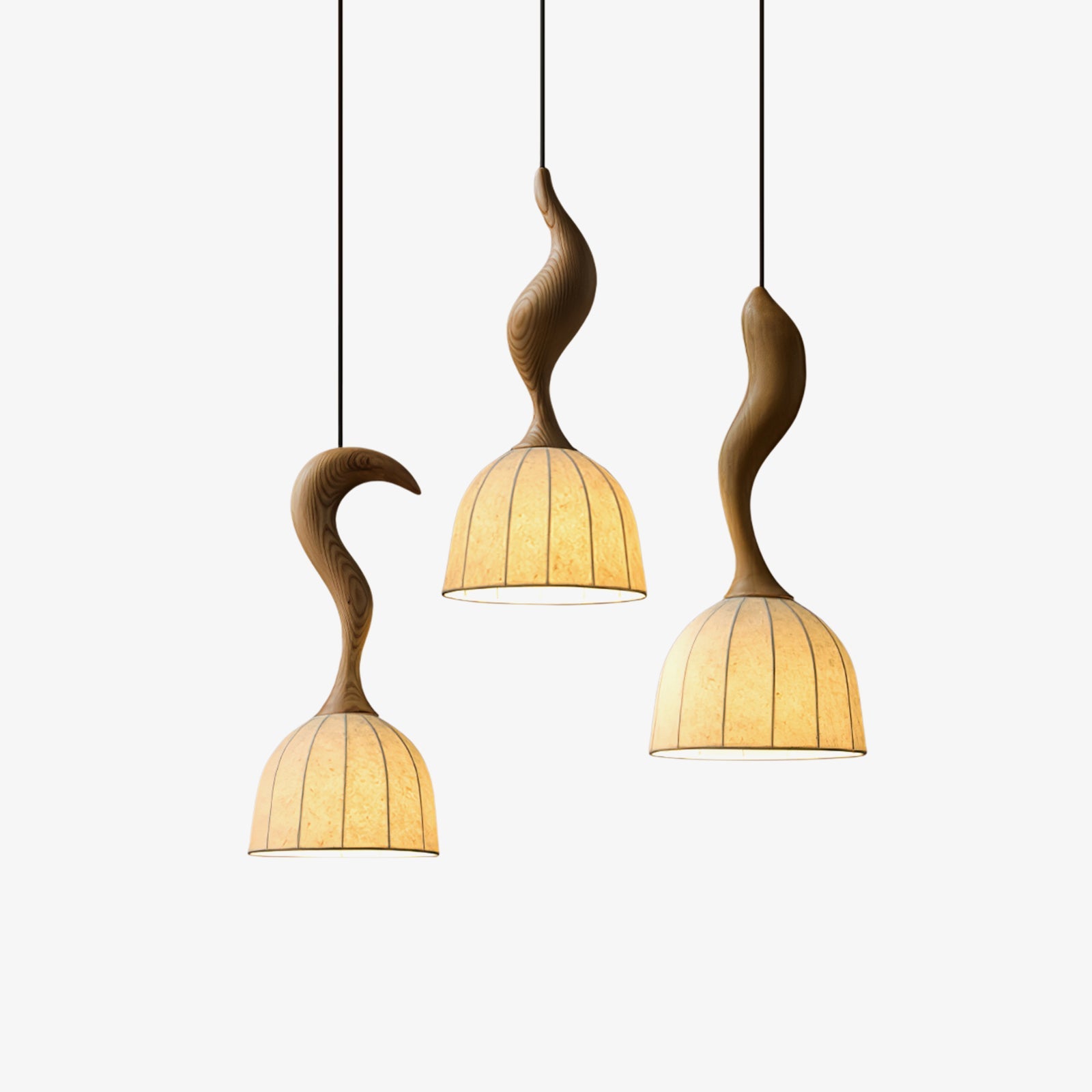 Colire Creativity Twisted Metal Wood Pendant Light - Blowlighting